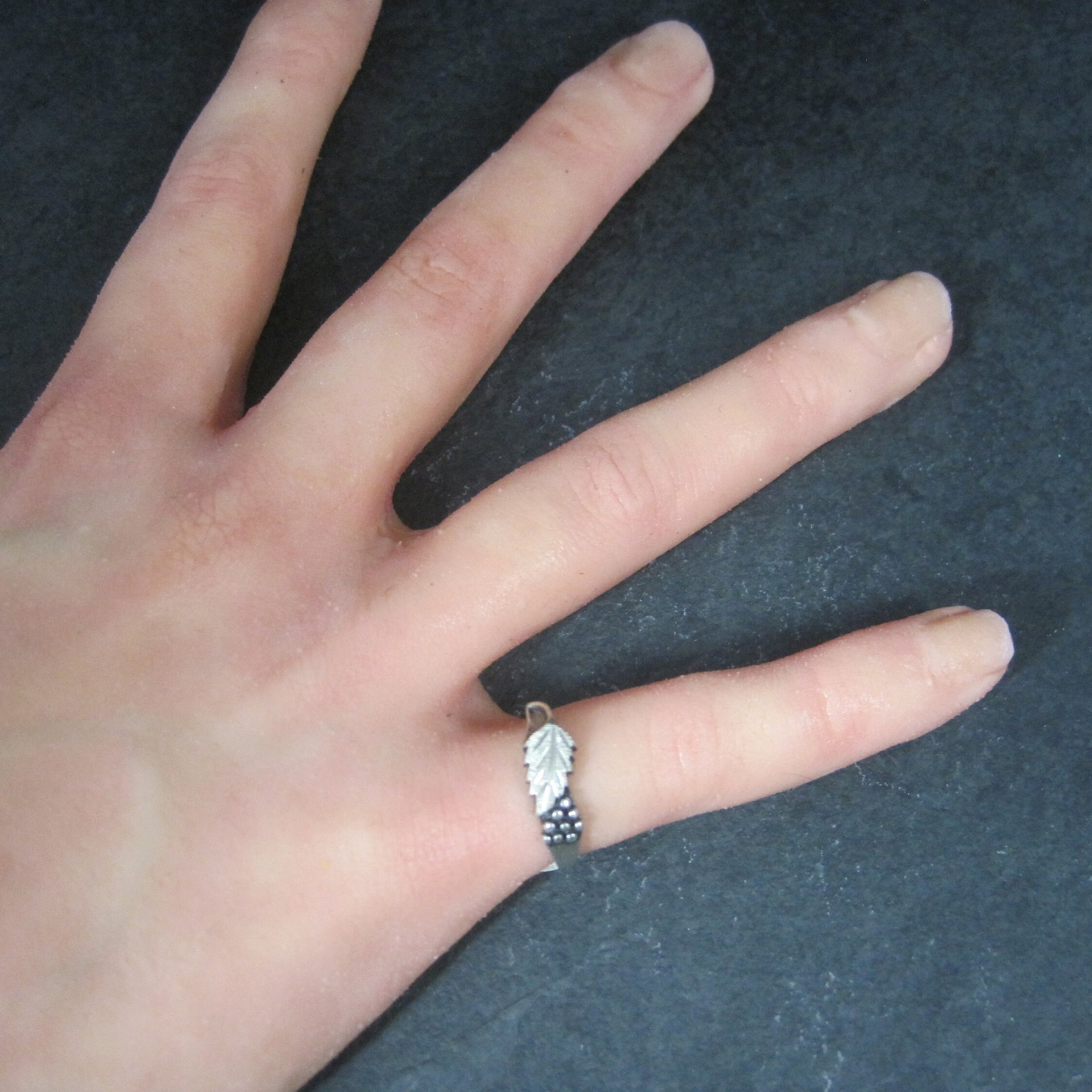 Vintage Black Hills Silver Leaf Ring