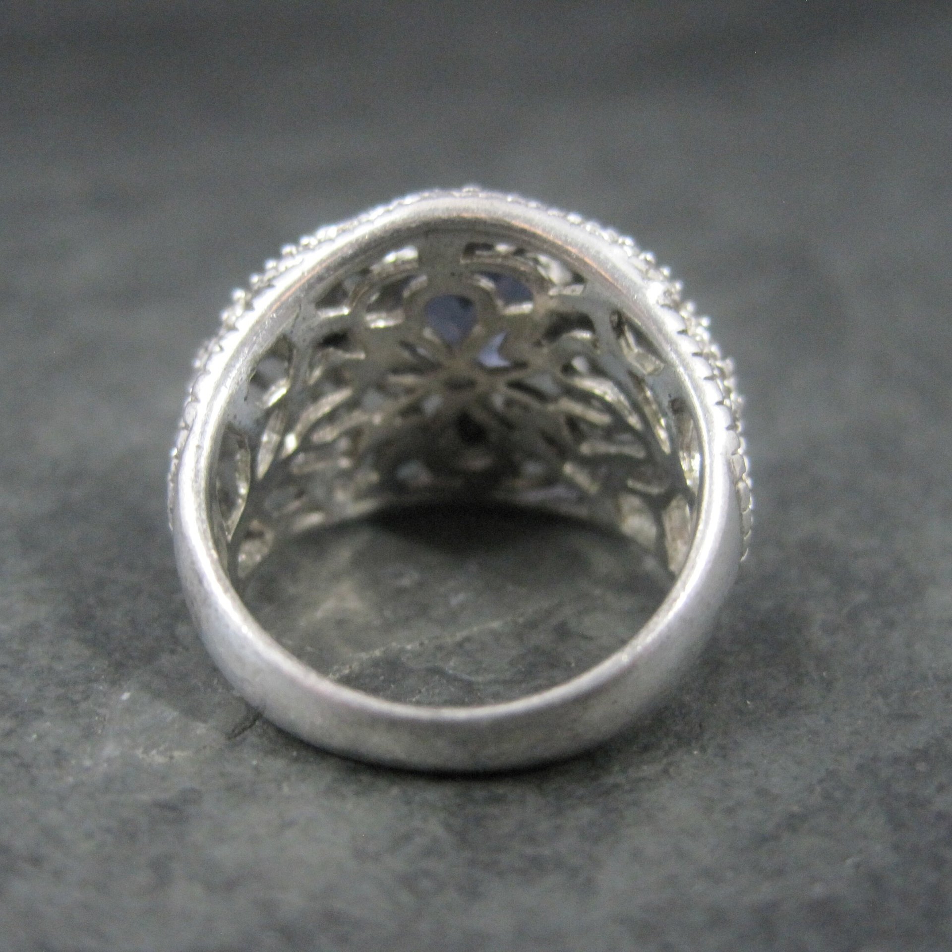 Sterling Purple Spinel Black Tourmaline Ring Size 6