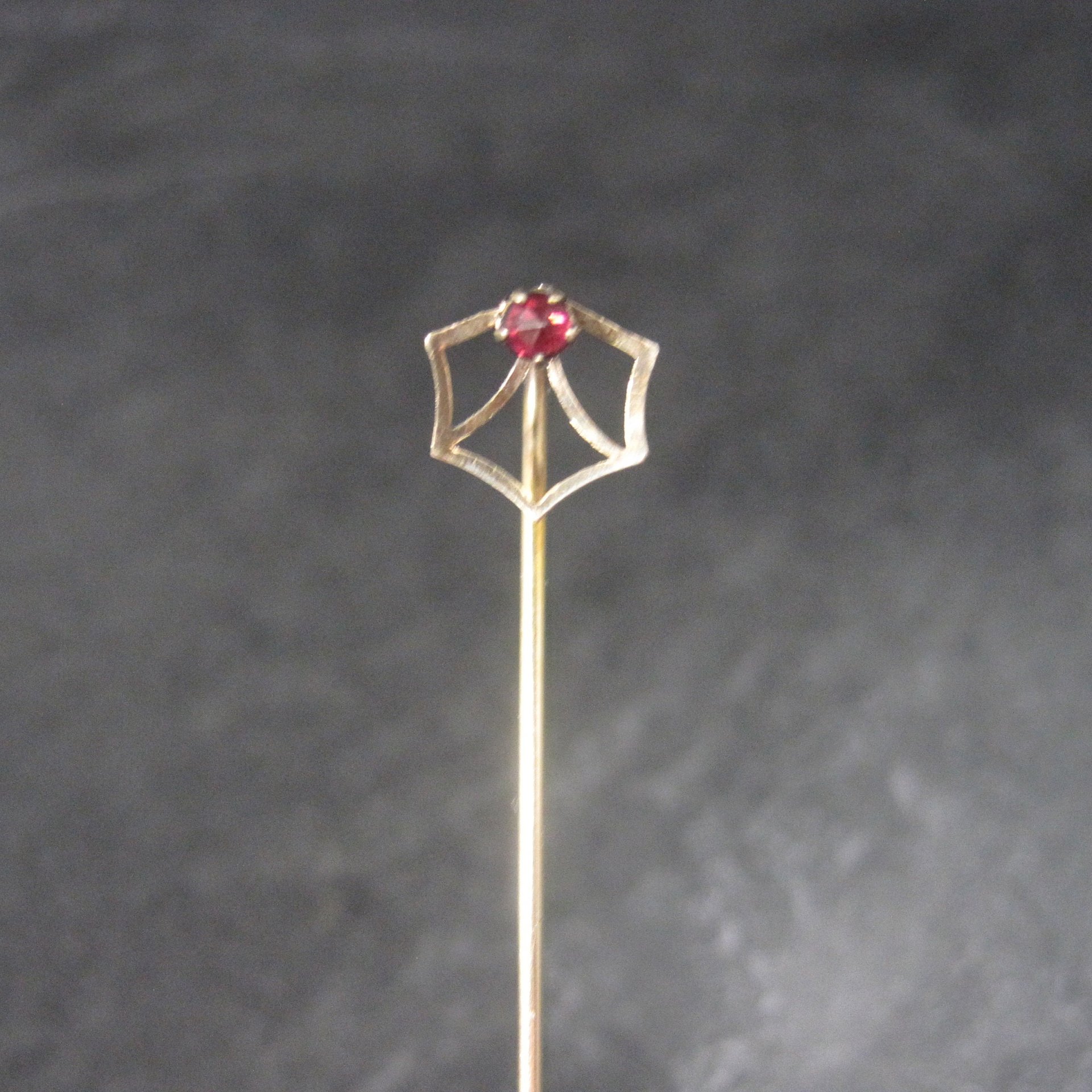Dainty Art Deco 14K Spinel Stick Pin