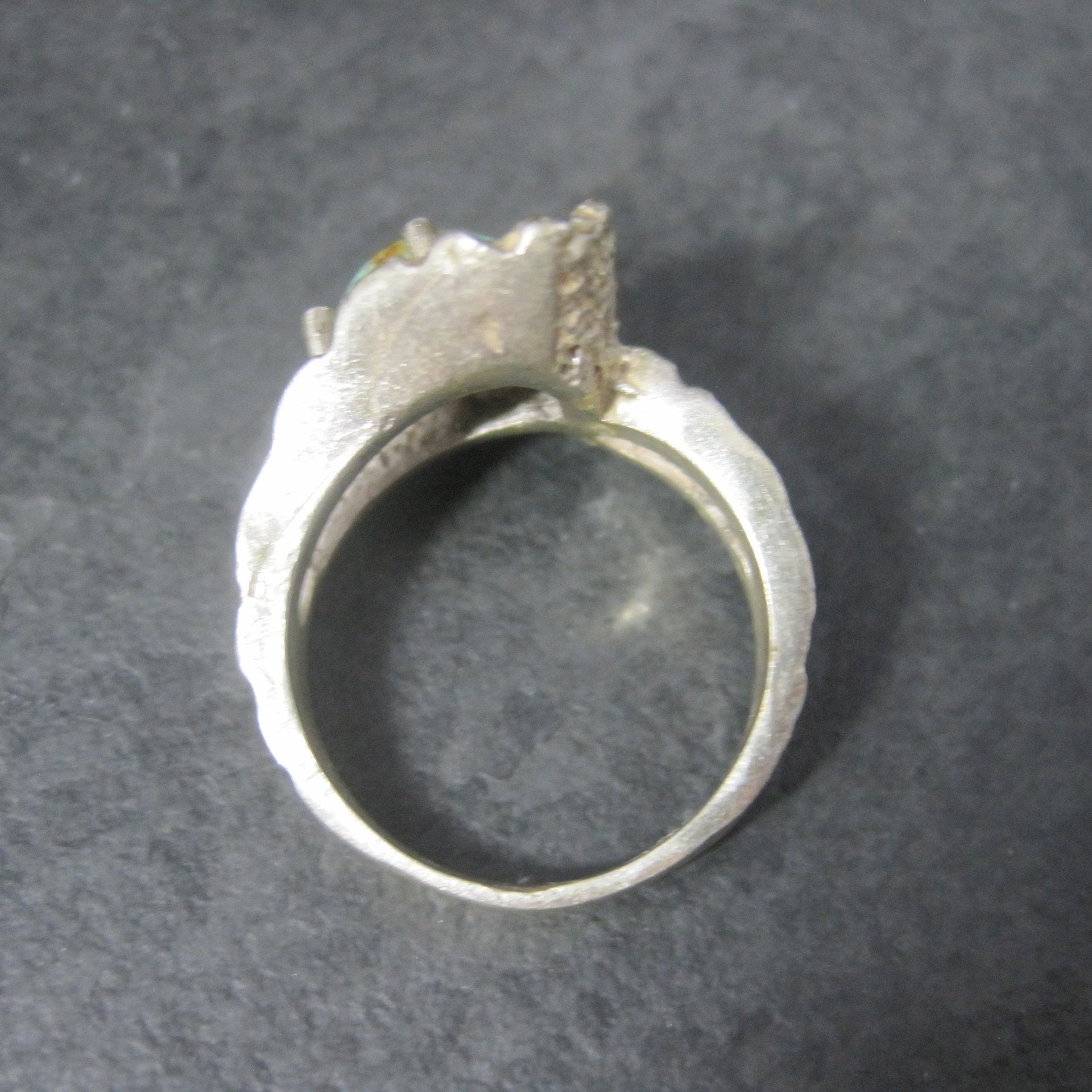 Vintage Sterling Organic Turquoise Ring Size 6
