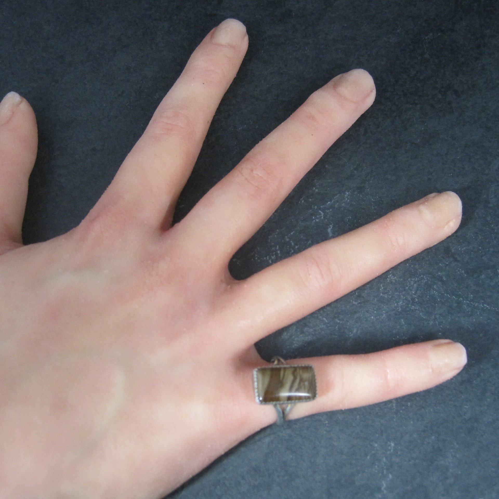 Southwestern Sterling Jasper Ring Size 7