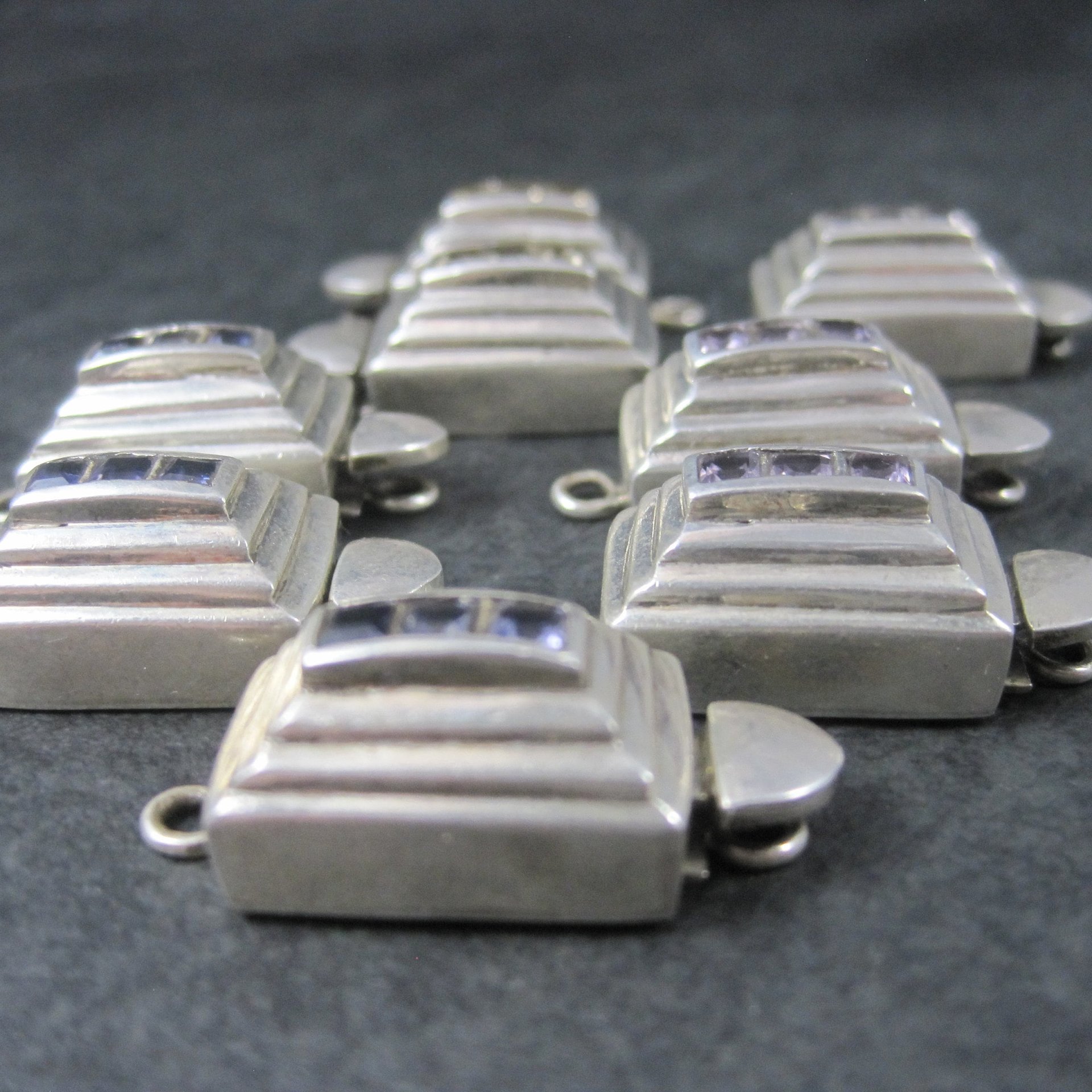 Destash Lot Sterling Gemstone Box Clasps