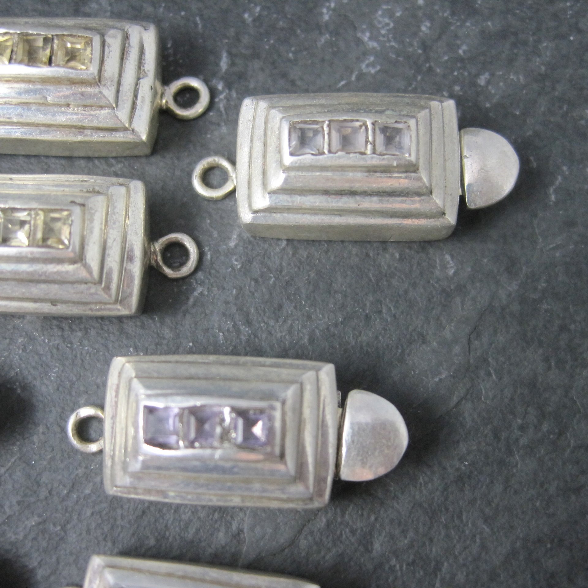 Destash Lot Sterling Gemstone Box Clasps