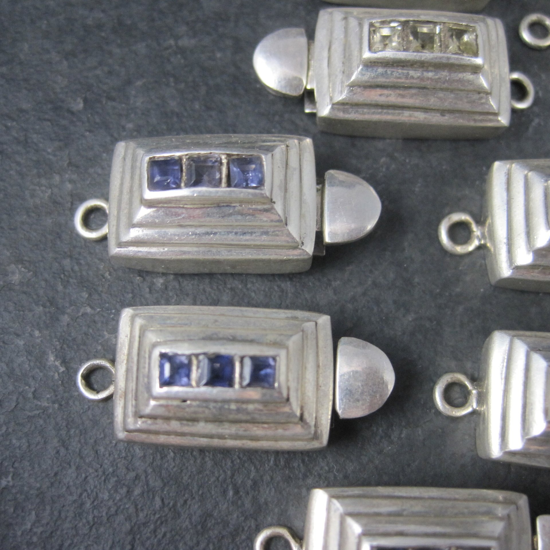 Destash Lot Sterling Gemstone Box Clasps