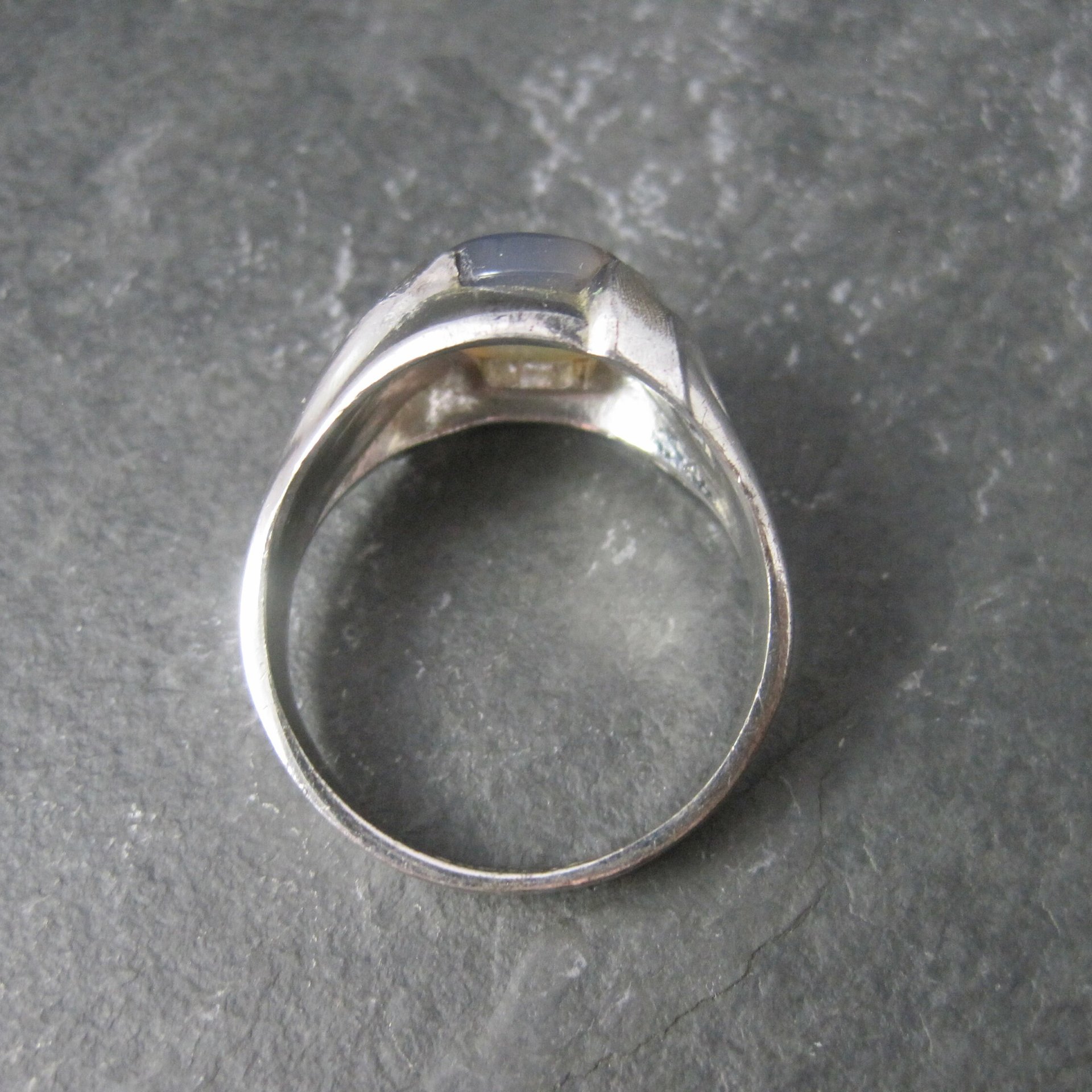 Mens Vintage Sterling Dendritic Agate Ring Size 12.5 Clark & Coombs