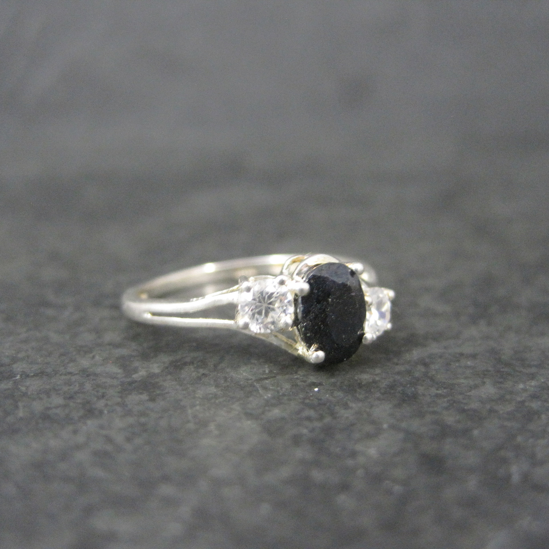 Vintage Sterling Sapphire Ring Size 7
