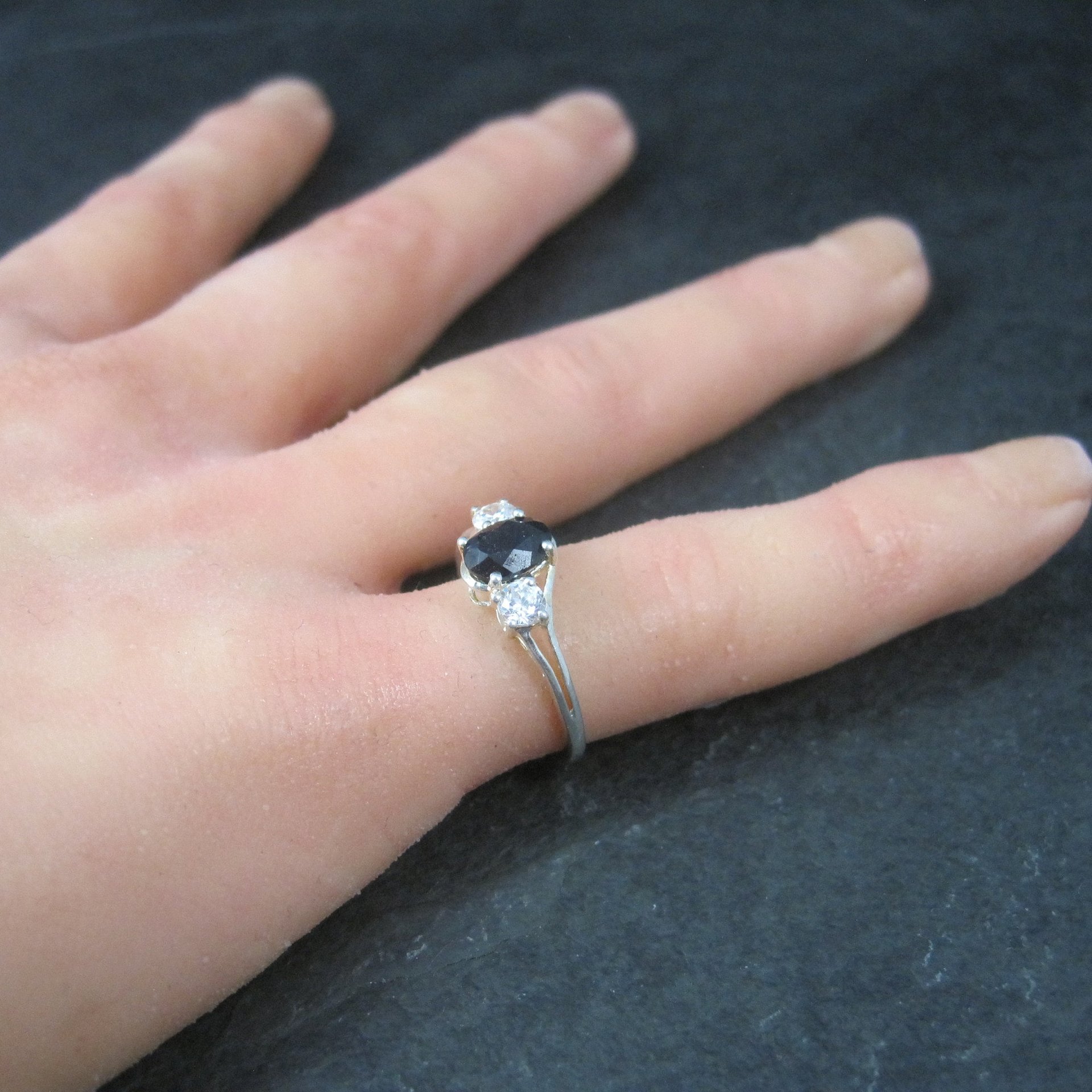 Vintage Sterling Sapphire Ring Size 7