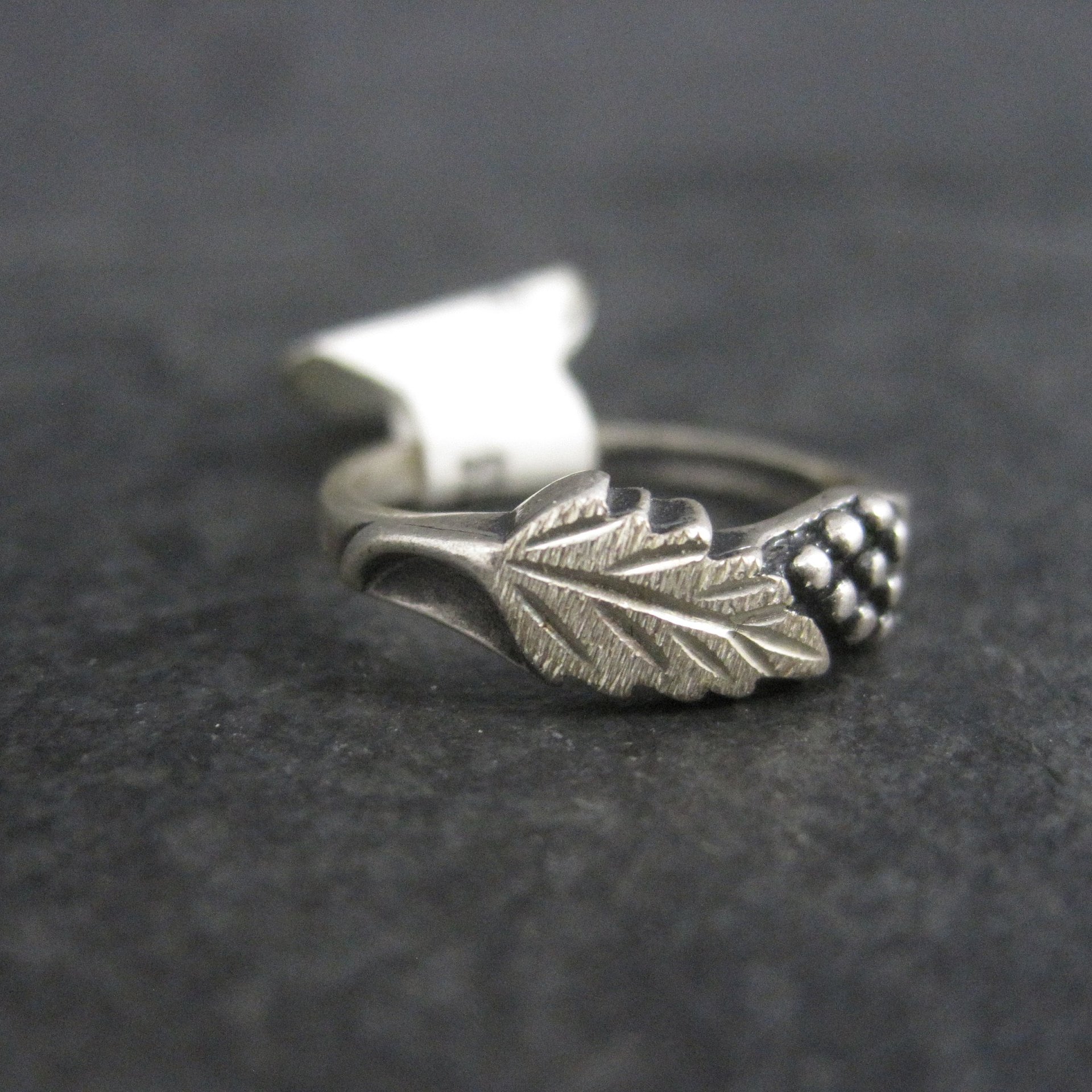 Vintage Black Hills Silver Leaf Ring