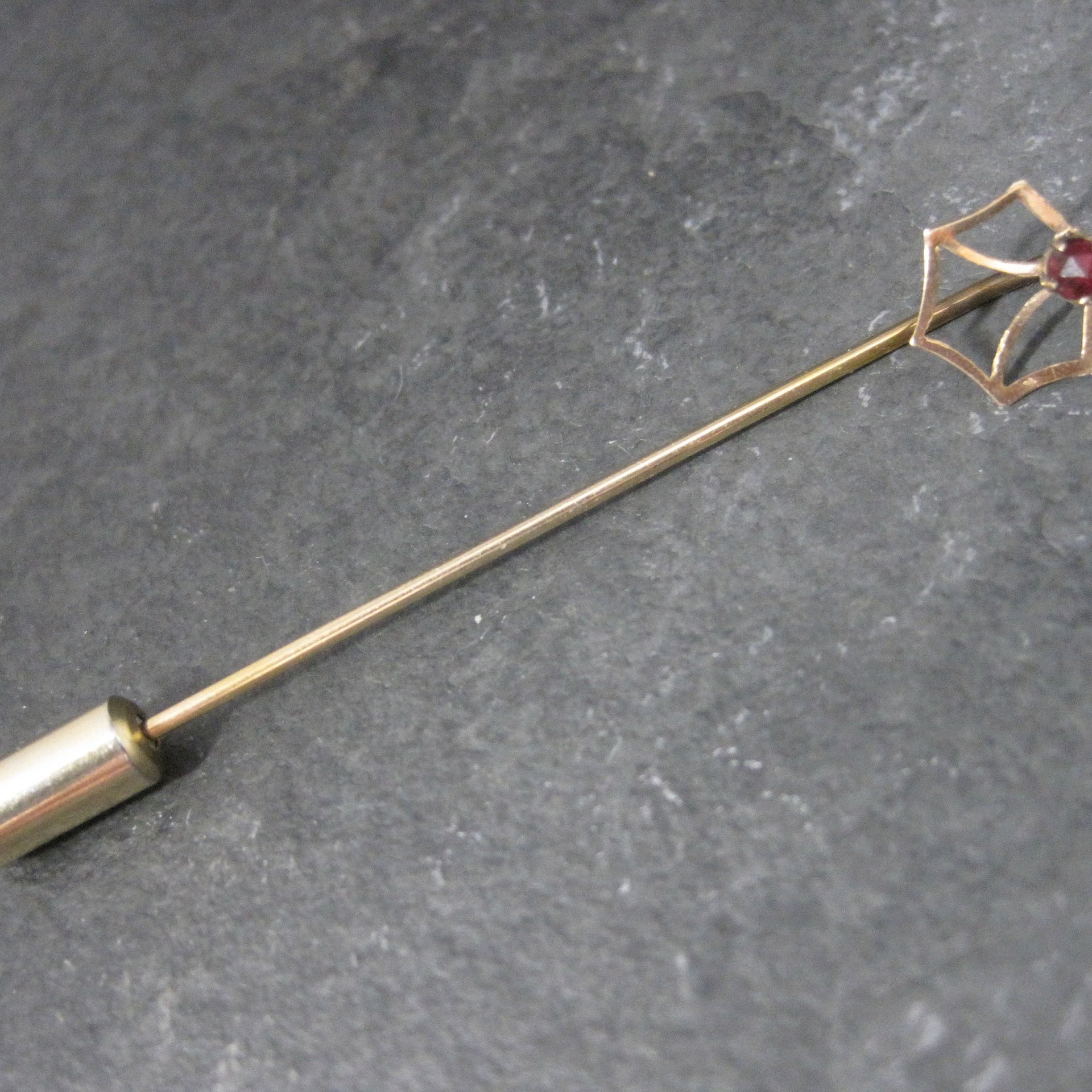 Dainty Art Deco 14K Spinel Stick Pin