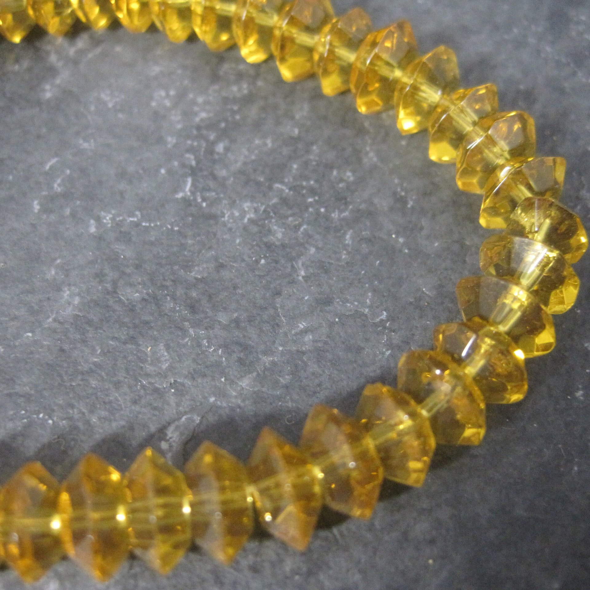 Yellow 3x6mm Glass Rondell Beads