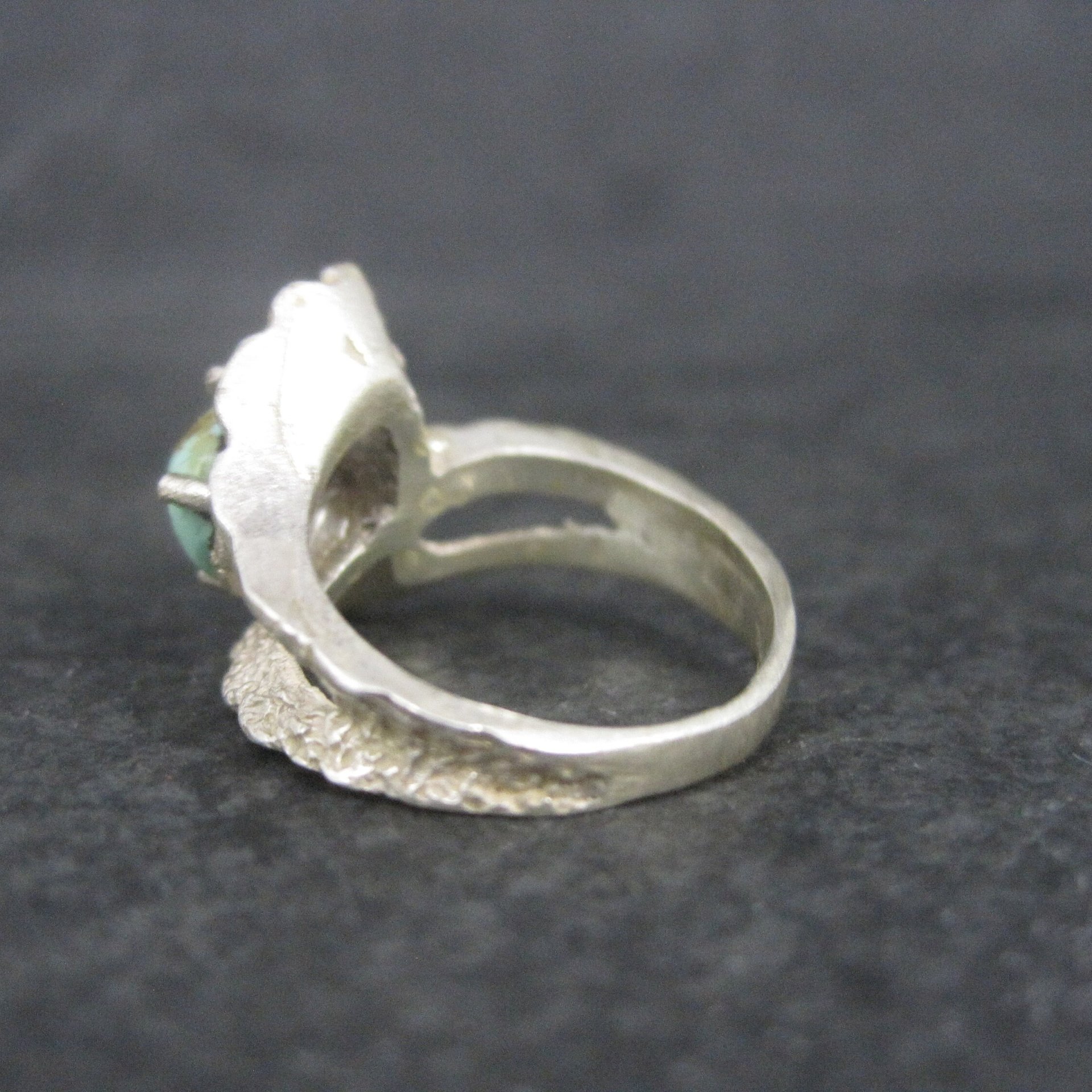 Vintage Sterling Organic Turquoise Ring Size 6