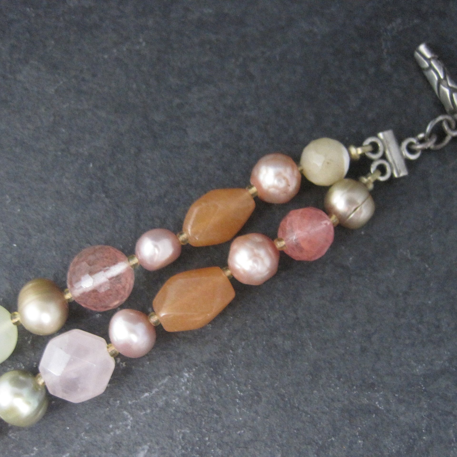 Sterling Gemstone Toggle Bracelet 8 Inches Liang