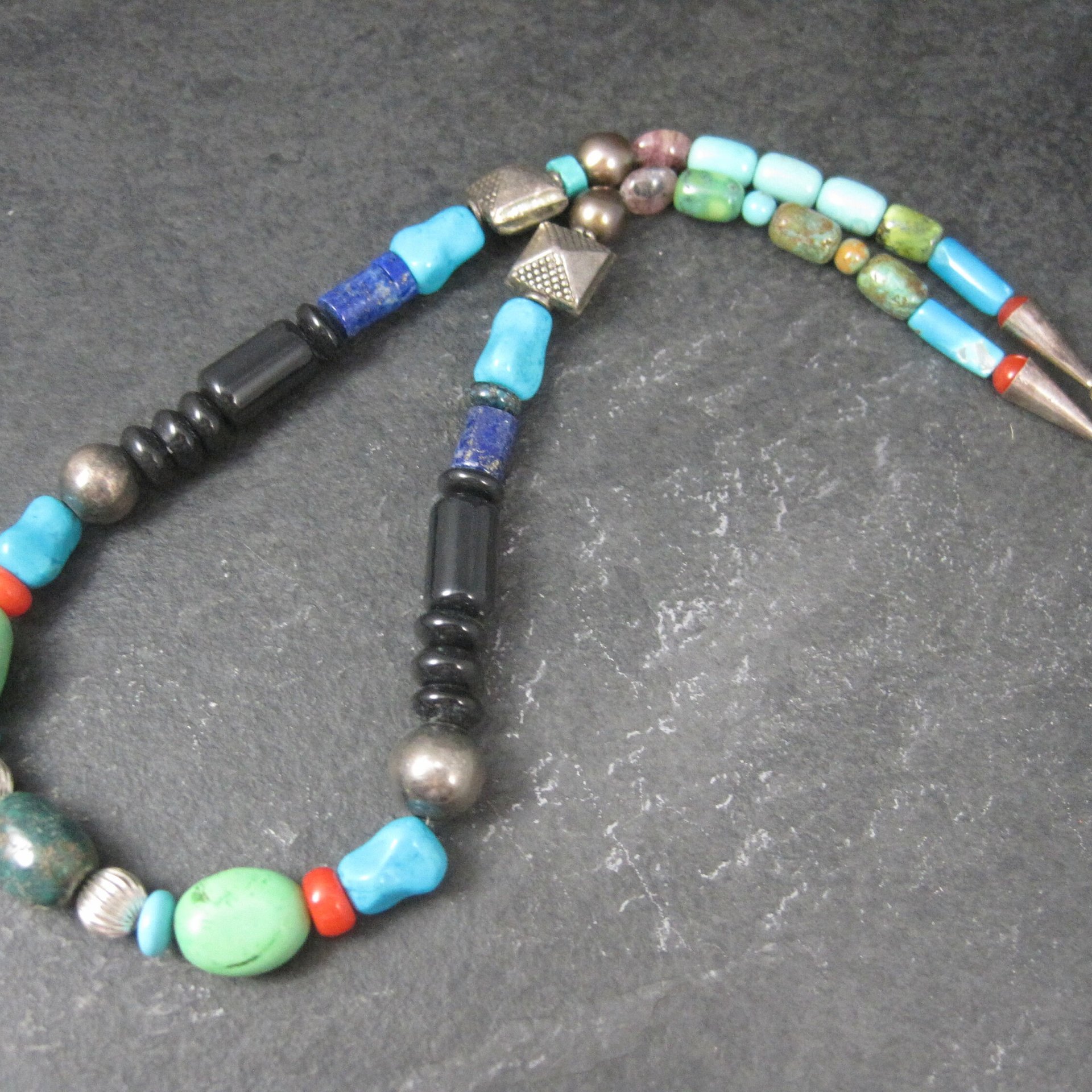 Vintage Southwestern Gemstone Bead Necklace 16 Inches