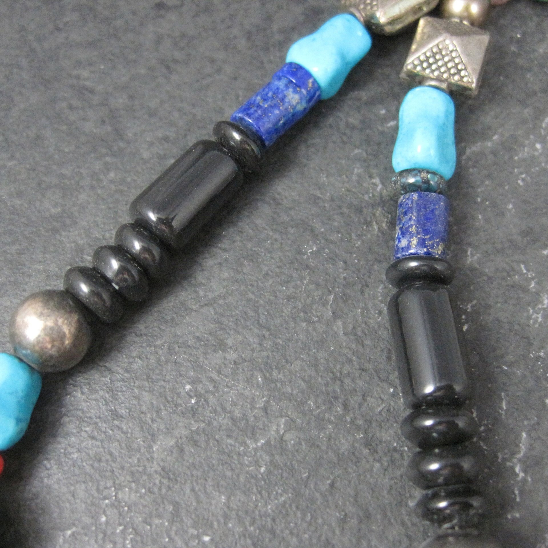 Vintage Southwestern Gemstone Bead Necklace 16 Inches