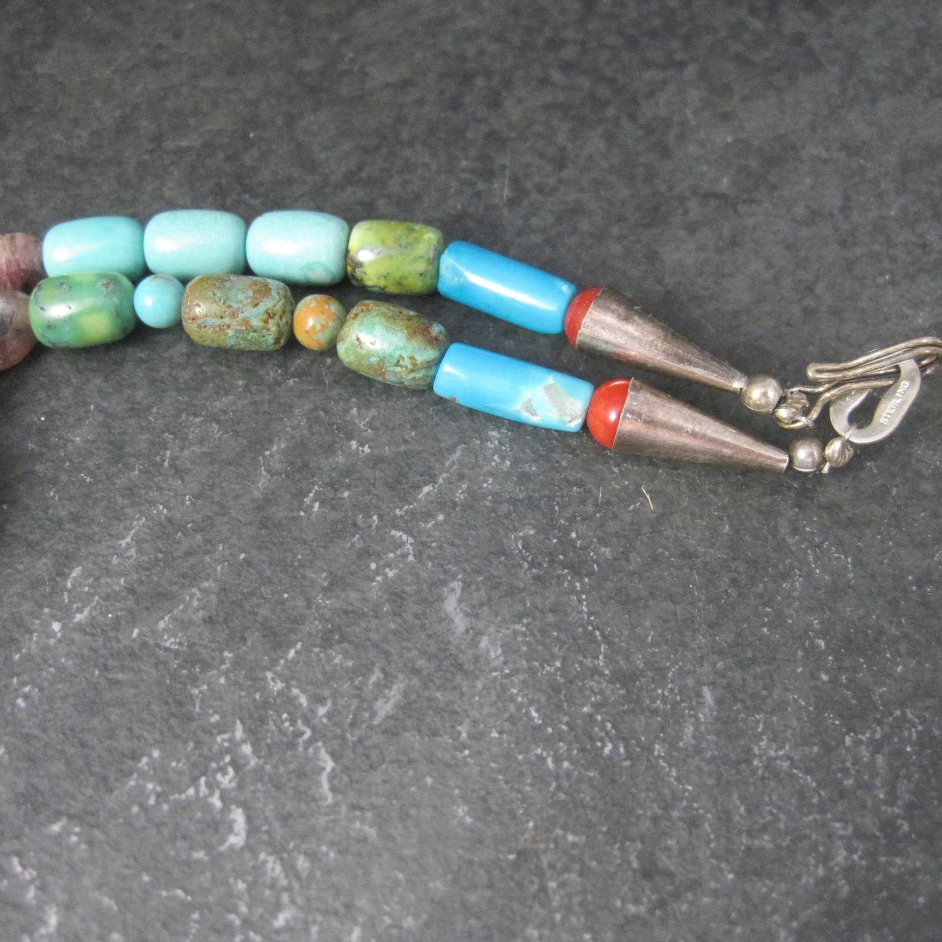 Vintage Southwestern Gemstone Bead Necklace 16 Inches