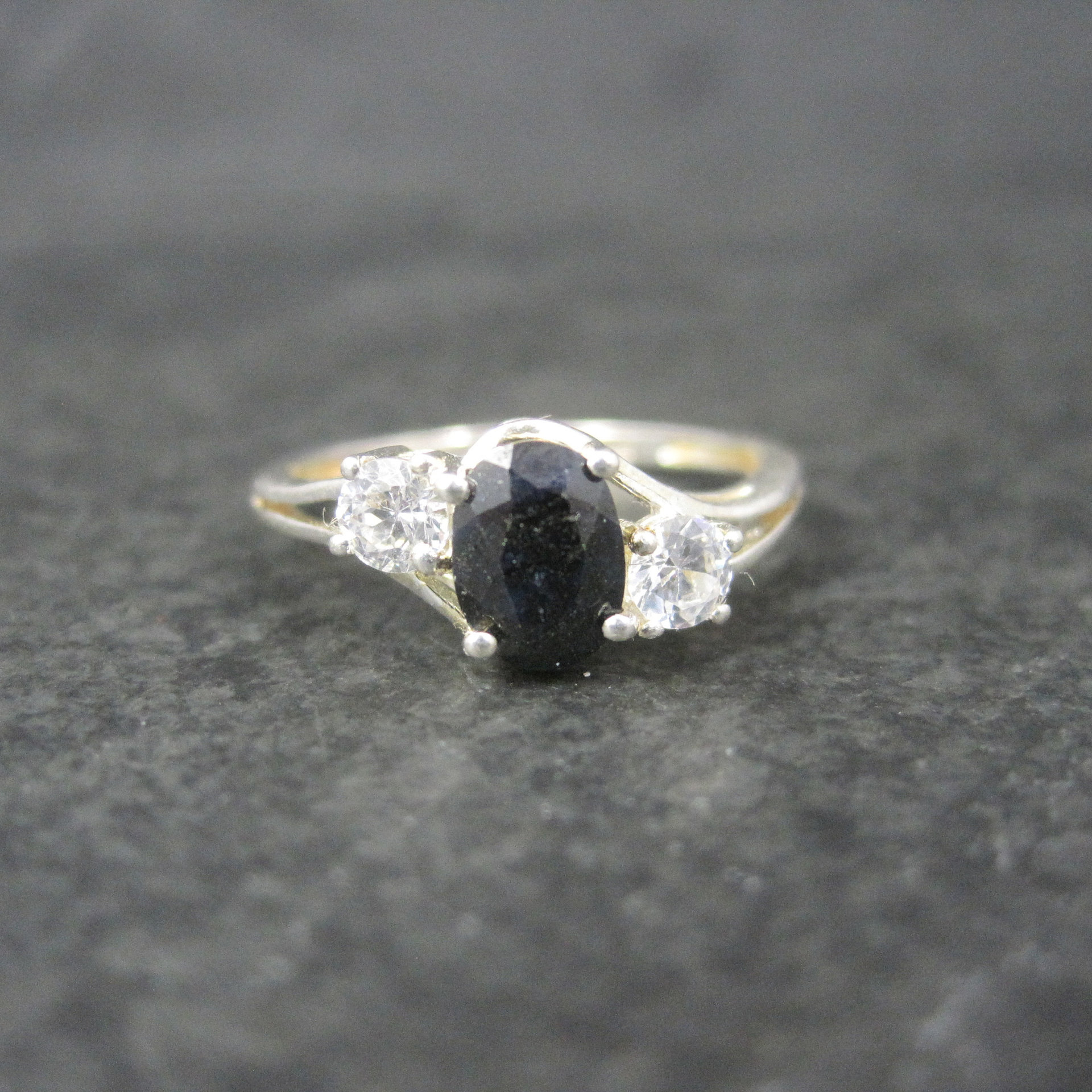 Vintage Sterling Sapphire Ring Size 7