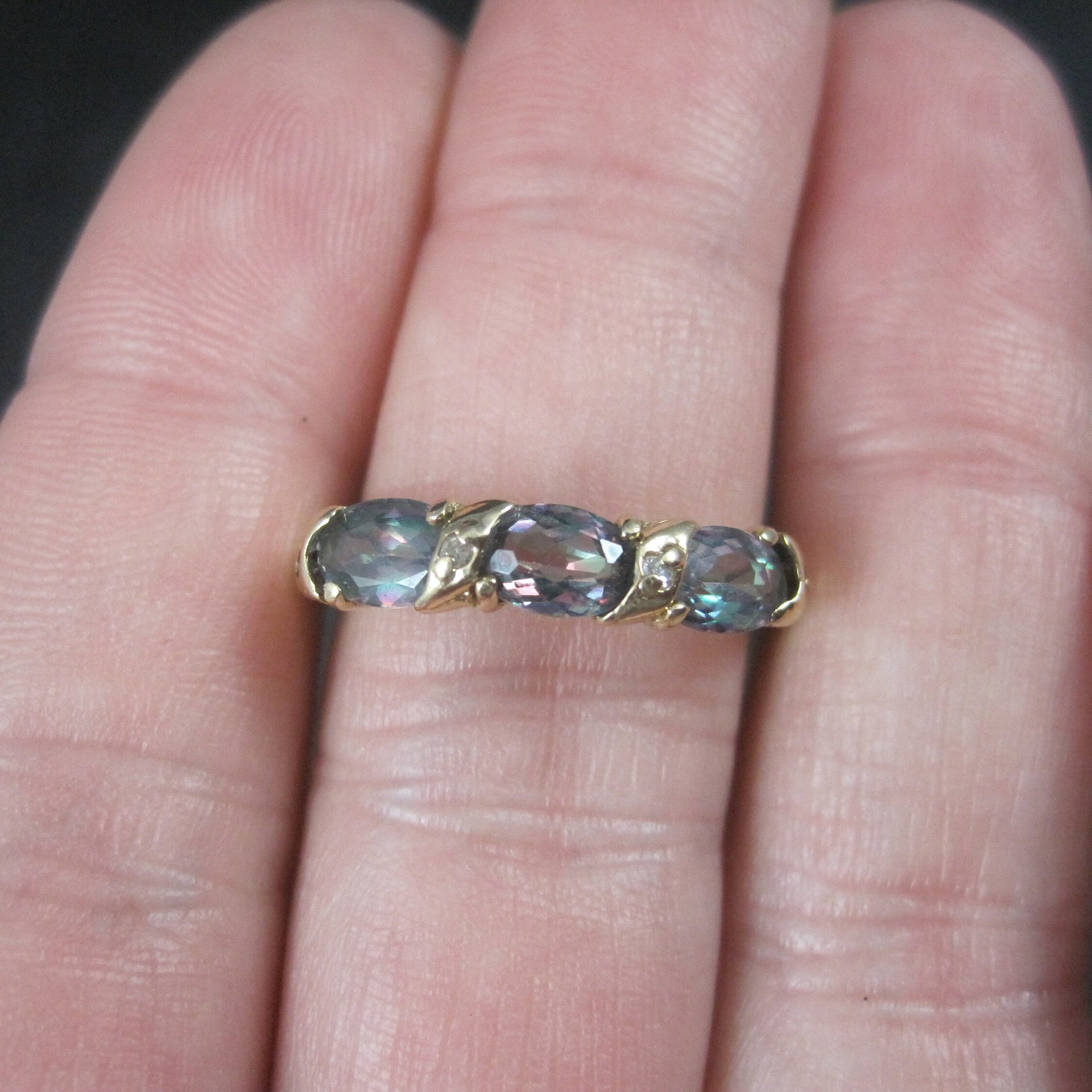 Vintage 10K Mystic Topaz Ring Size 7