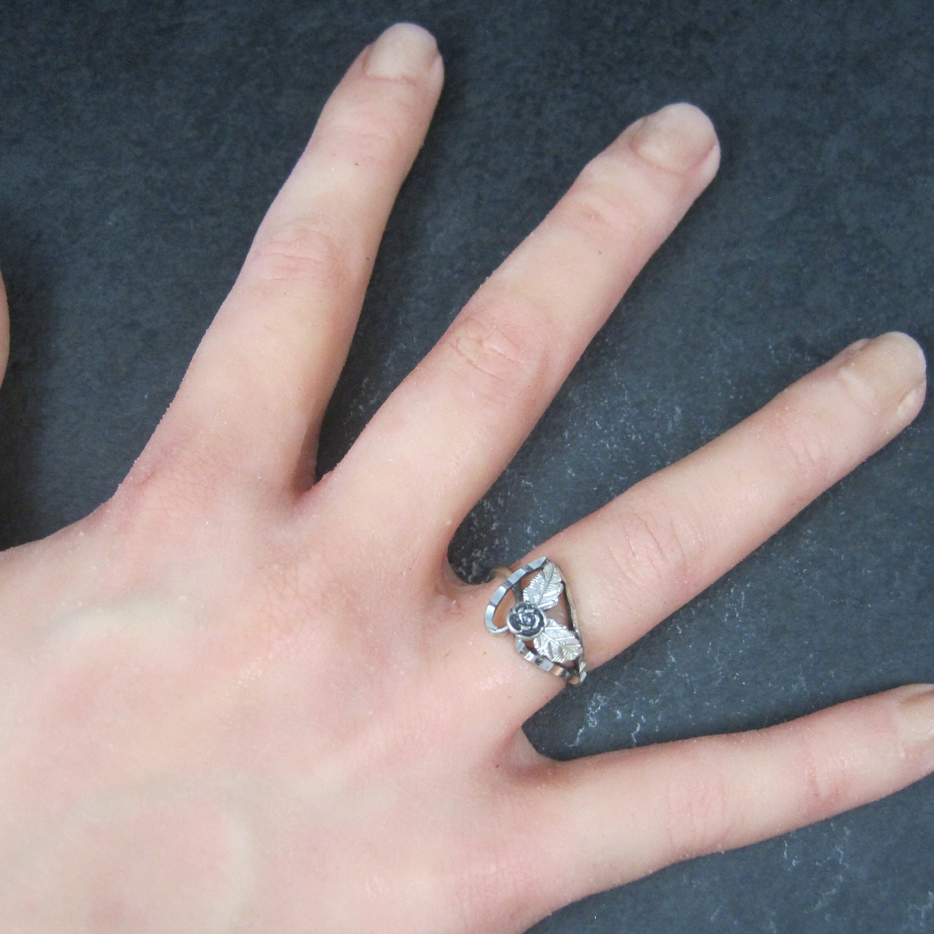 Vintage Black Hills Sterling Rose Ring