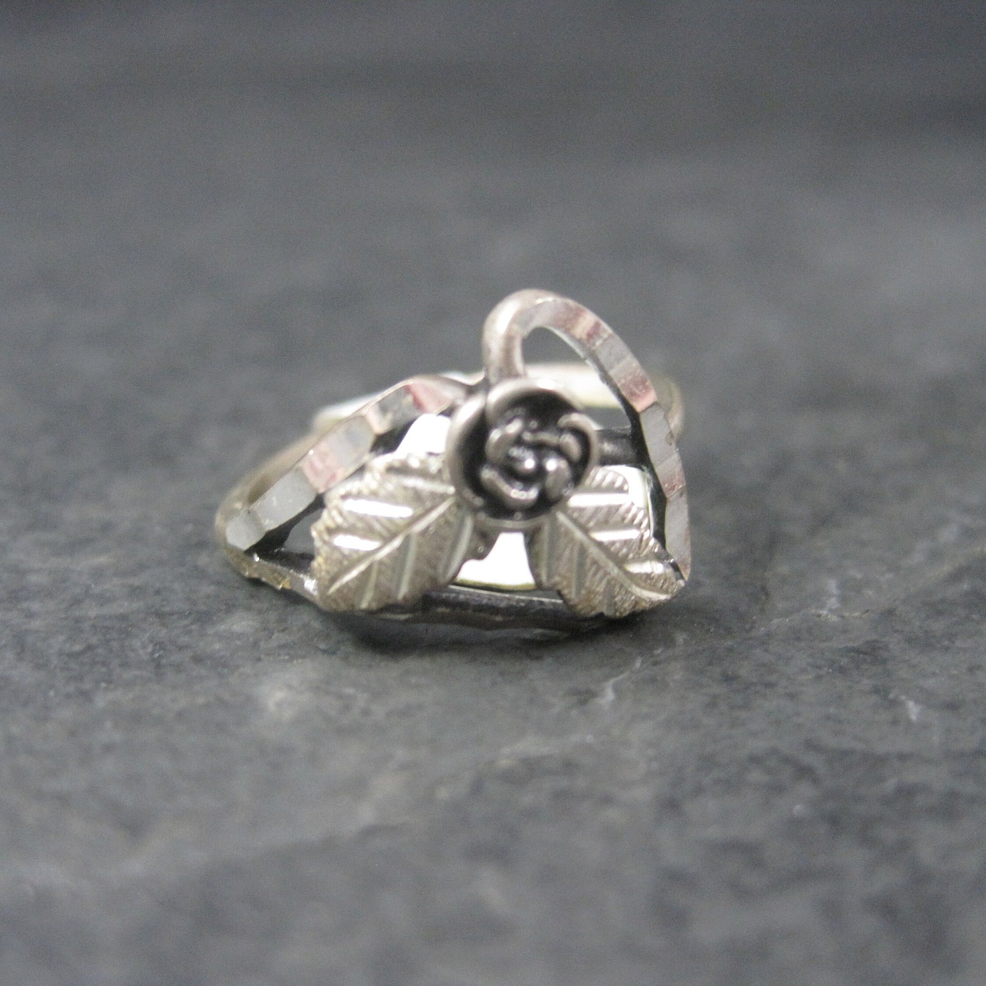 Vintage Black Hills Sterling Rose Ring