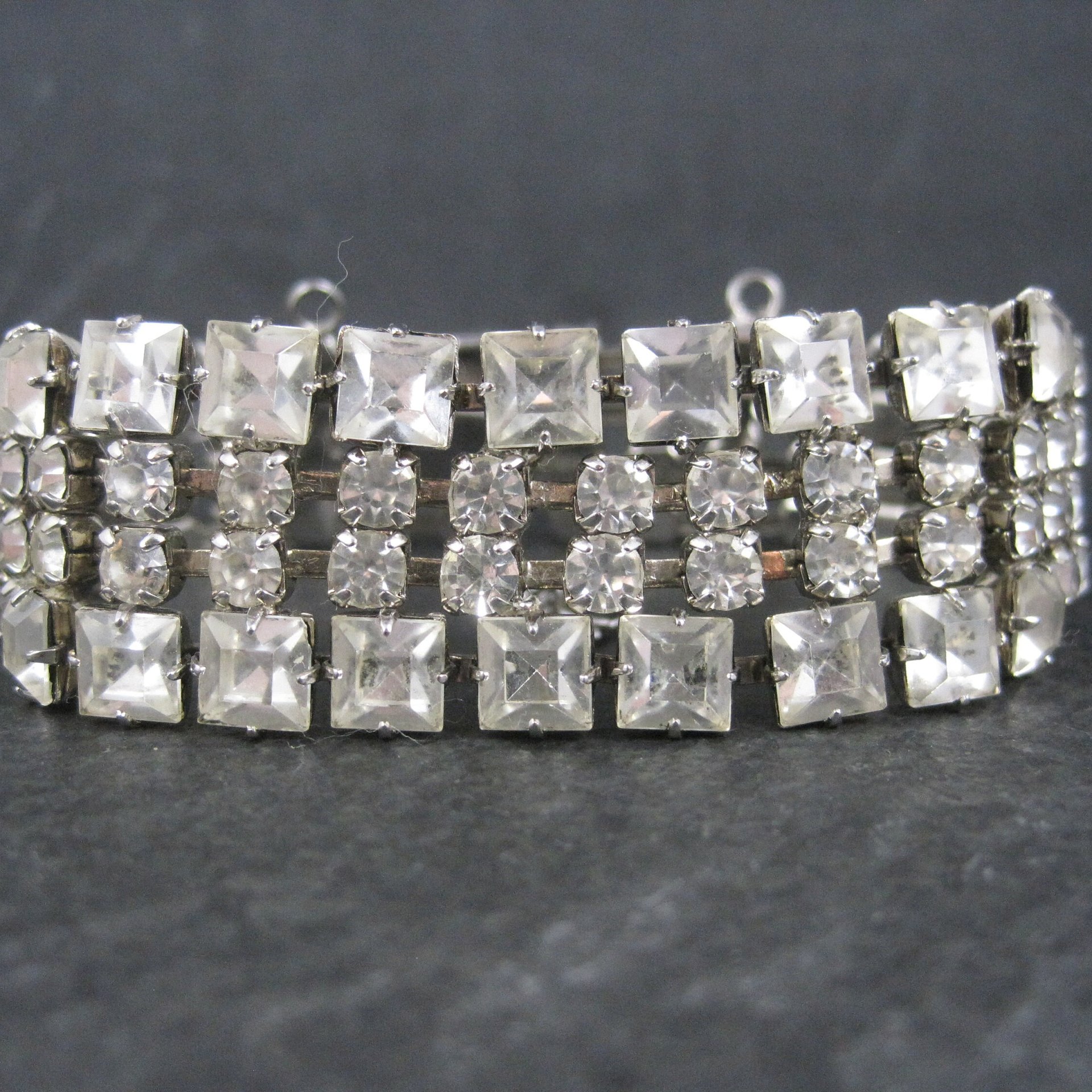 Vintage 50s Rhinestone Bracelet 6.75 Inches