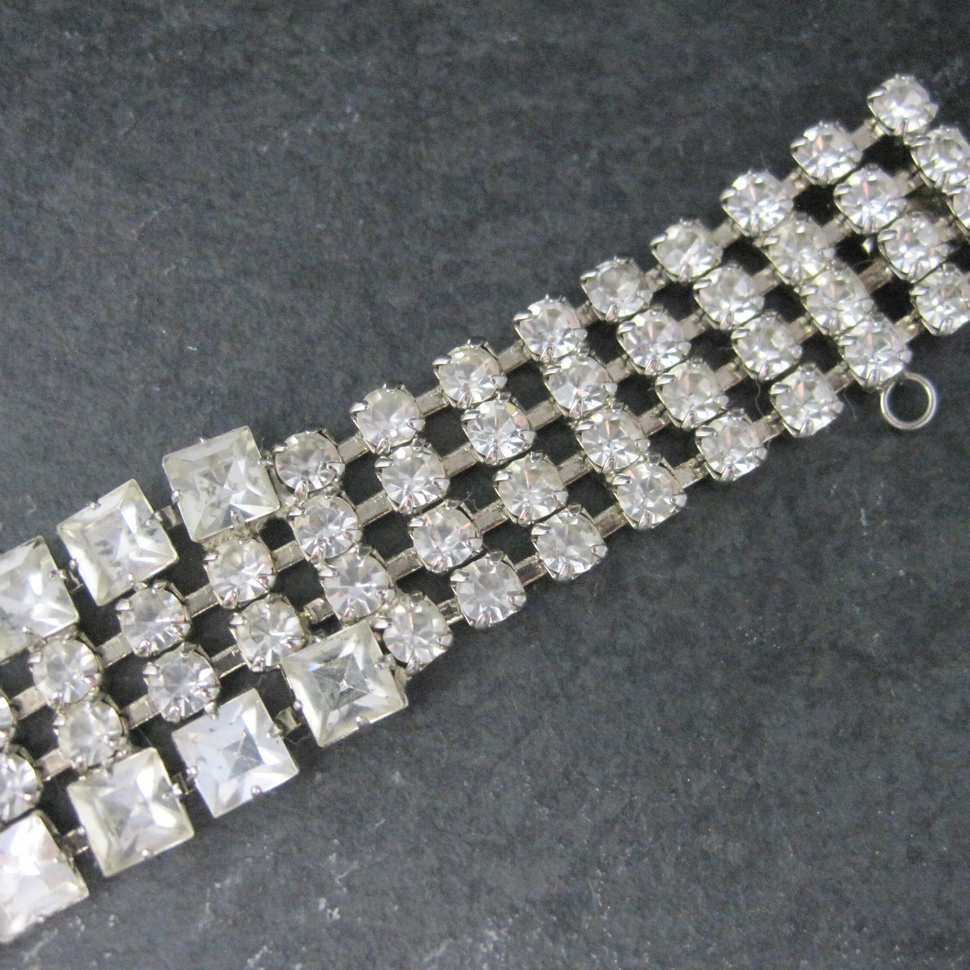Vintage 50s Rhinestone Bracelet 6.75 Inches
