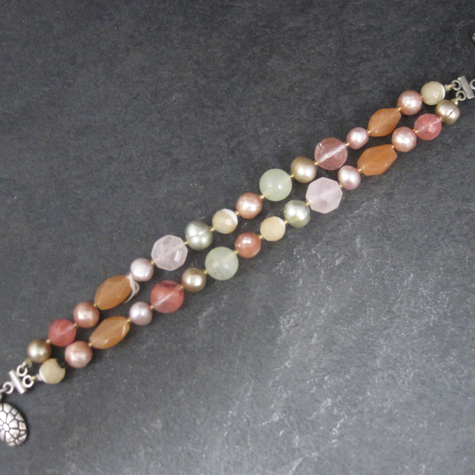 Sterling Gemstone Toggle Bracelet 8 Inches Liang