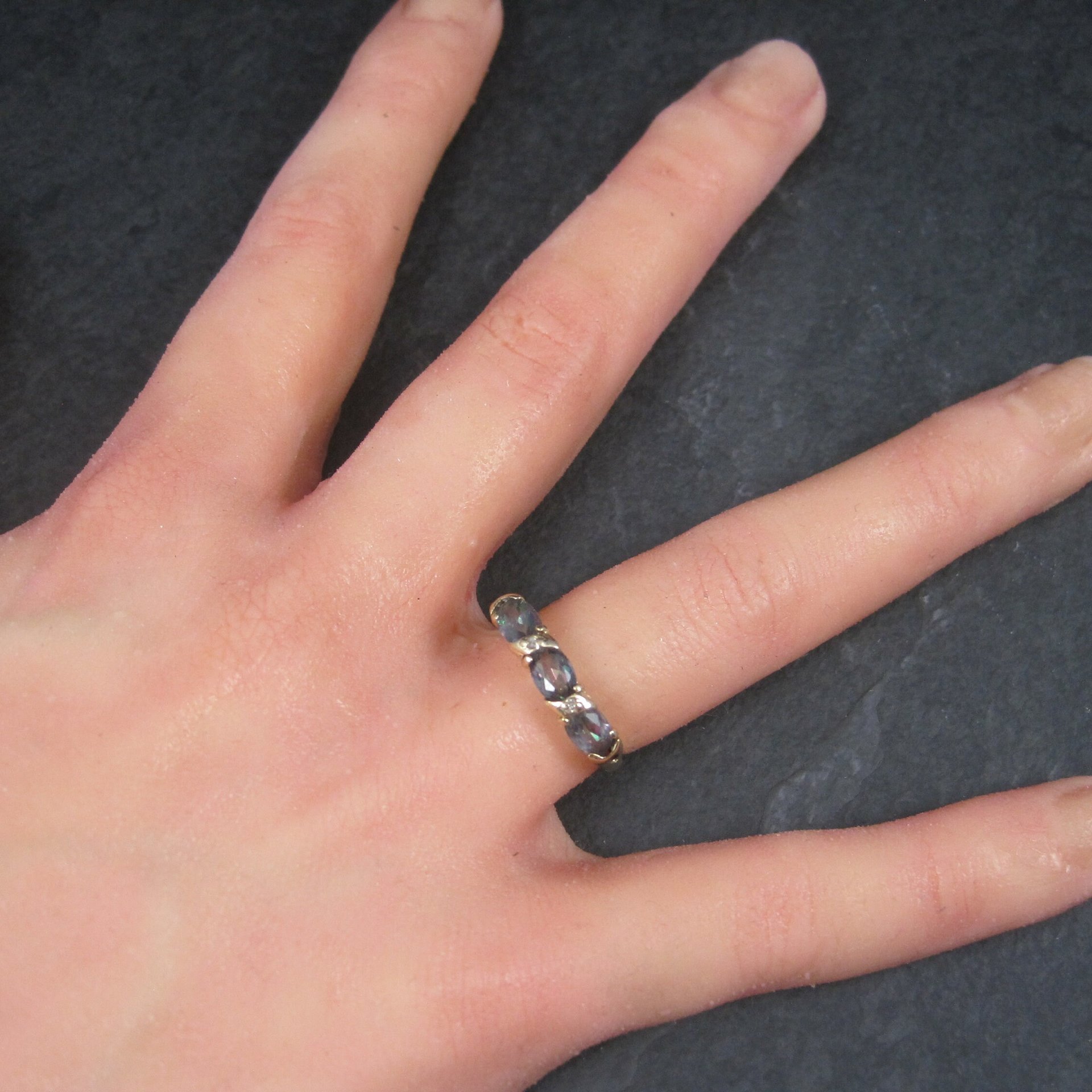 Vintage 10K Mystic Topaz Ring Size 7