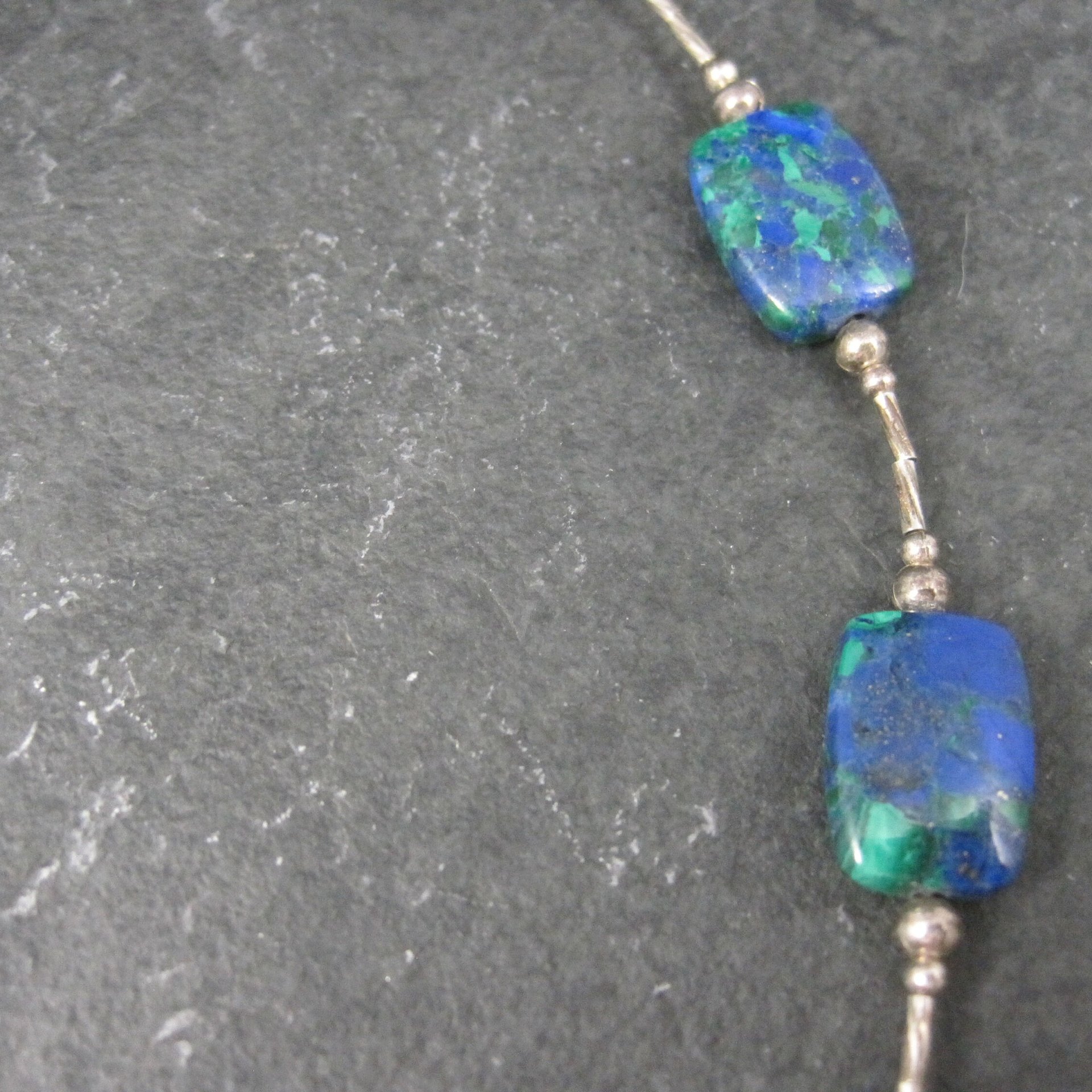 Vintage Sterling Southwestern Azurite Necklace 16 Inches