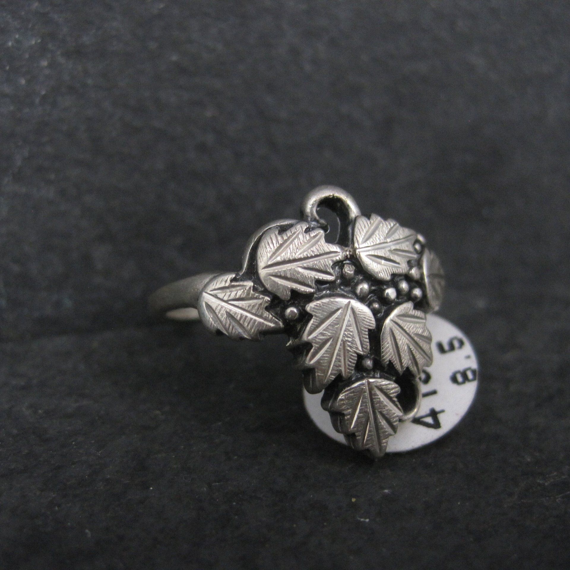 Vintage Black Hills Silver Leaf Ring