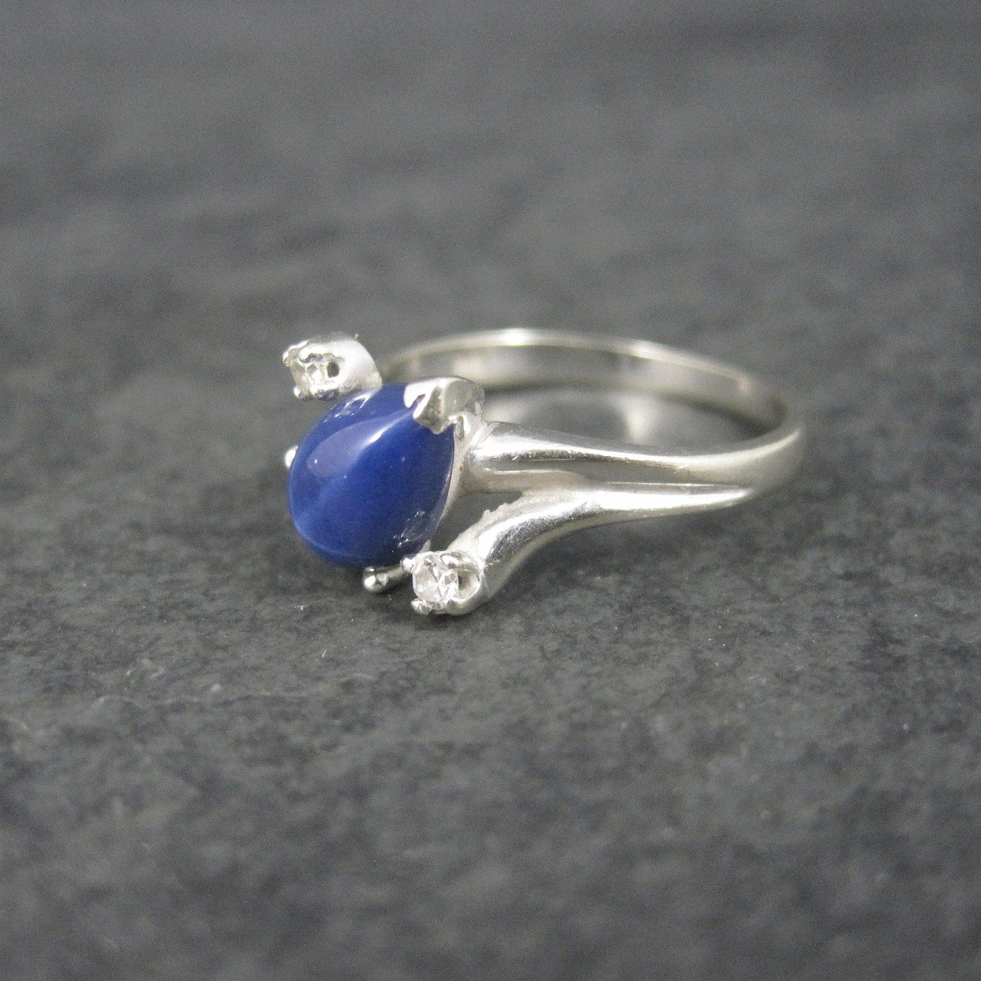 Vintage 14K Star Sapphire Diamond Ring Size 6.5