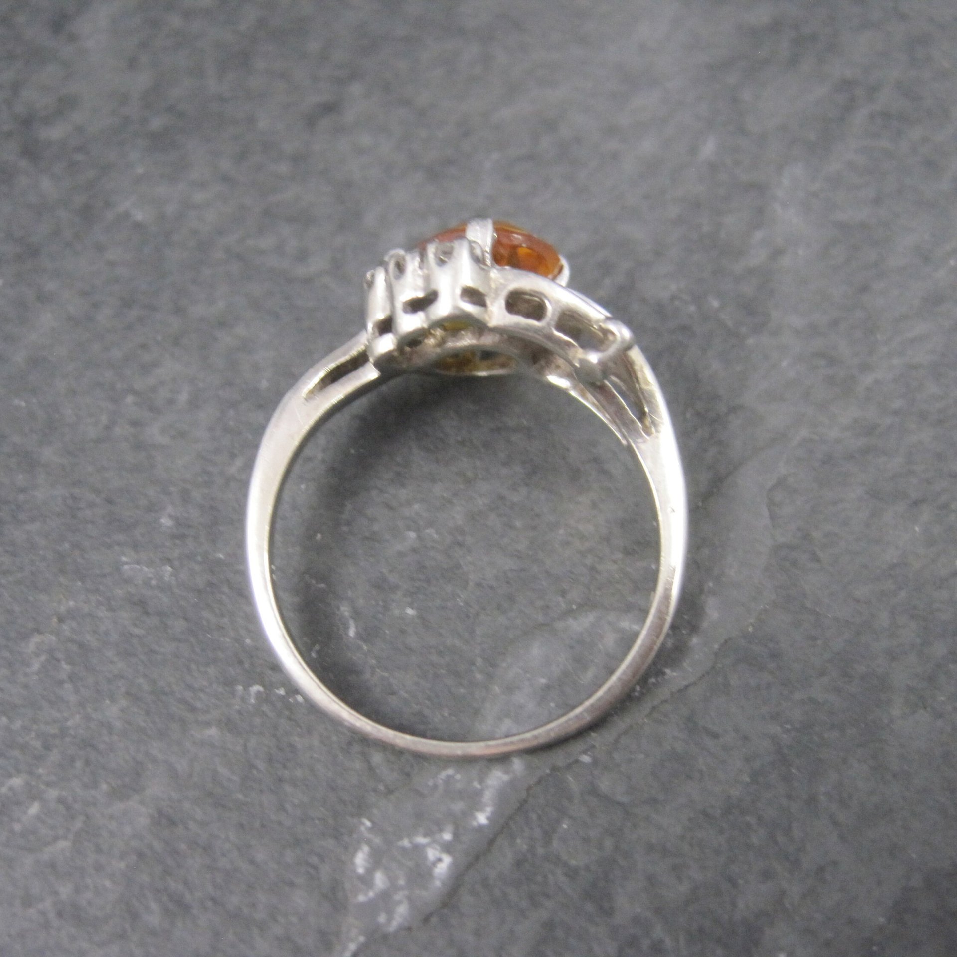Vintage 10K Yellow Orange Sapphire Ring Size 8