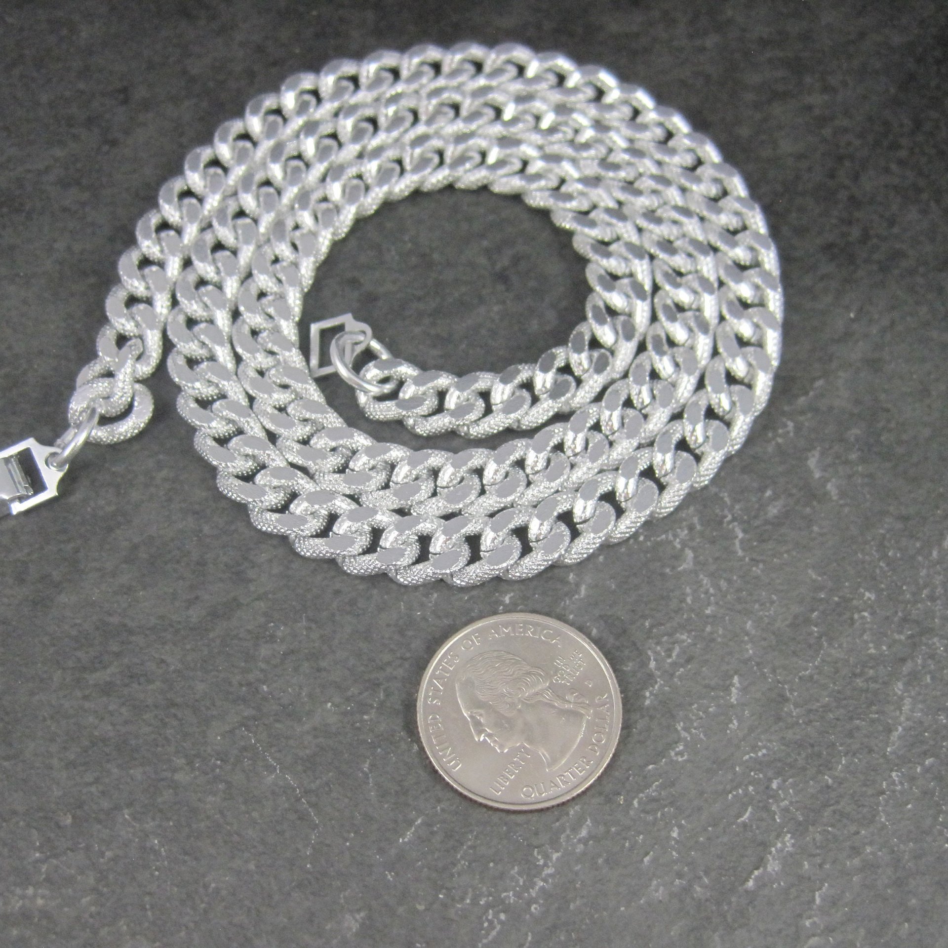 Vintage German Textured Figaro Chain 25 Inches