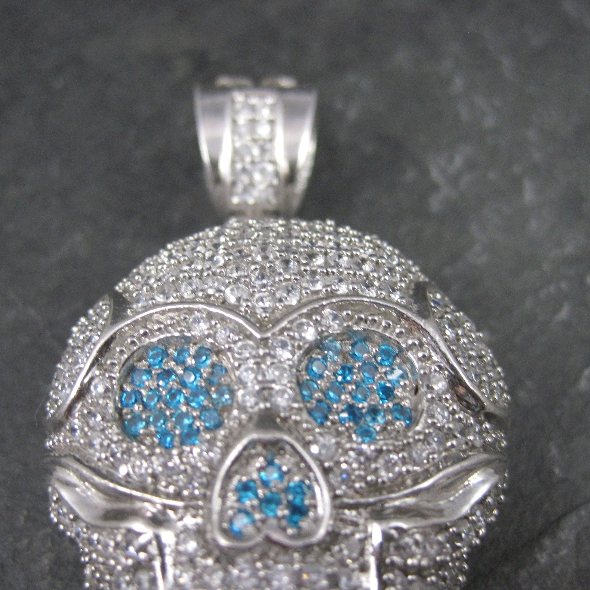 Huge Dimensional Sterling Skull Pendant