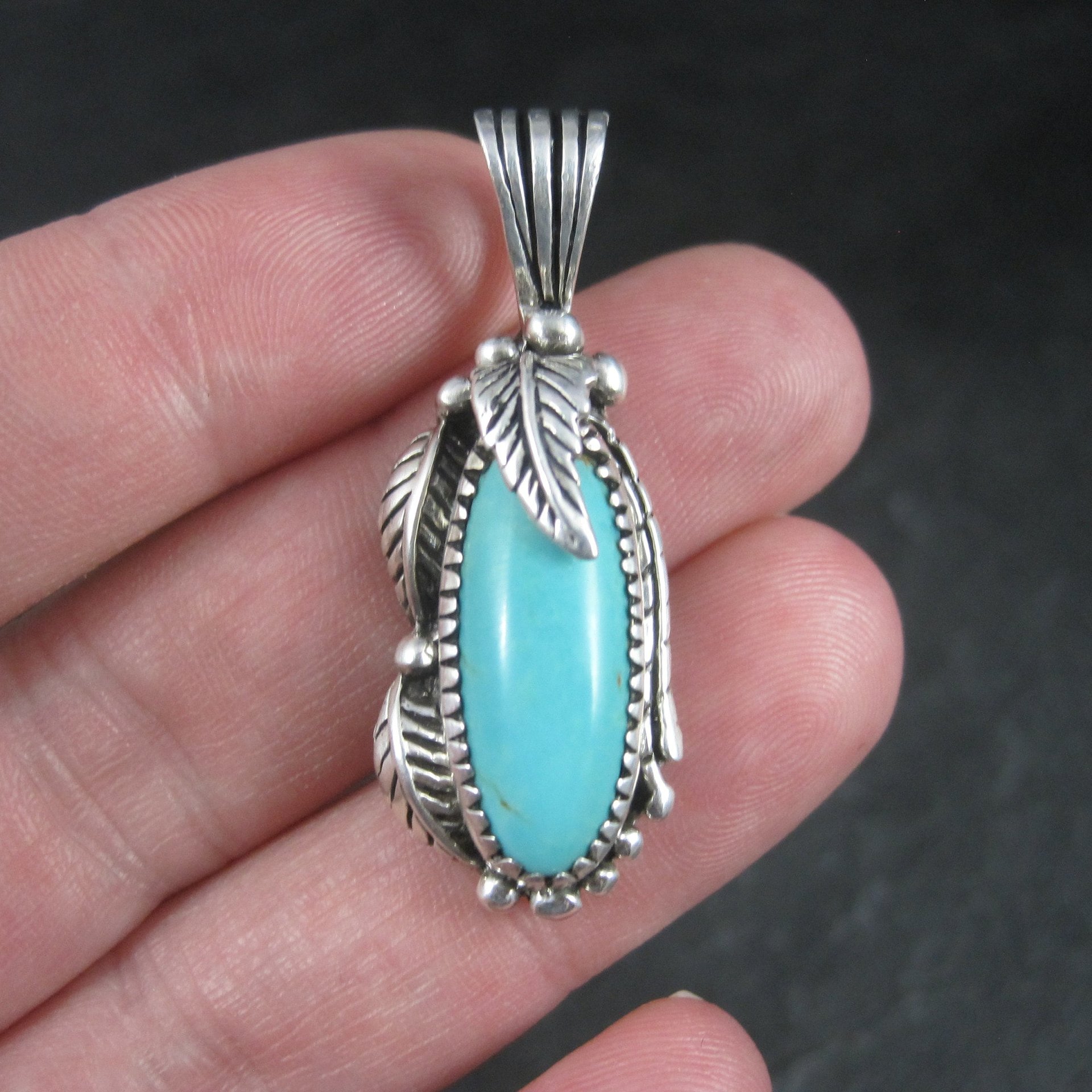 Southwestern Sterling Turquoise Pendant Carol Felley