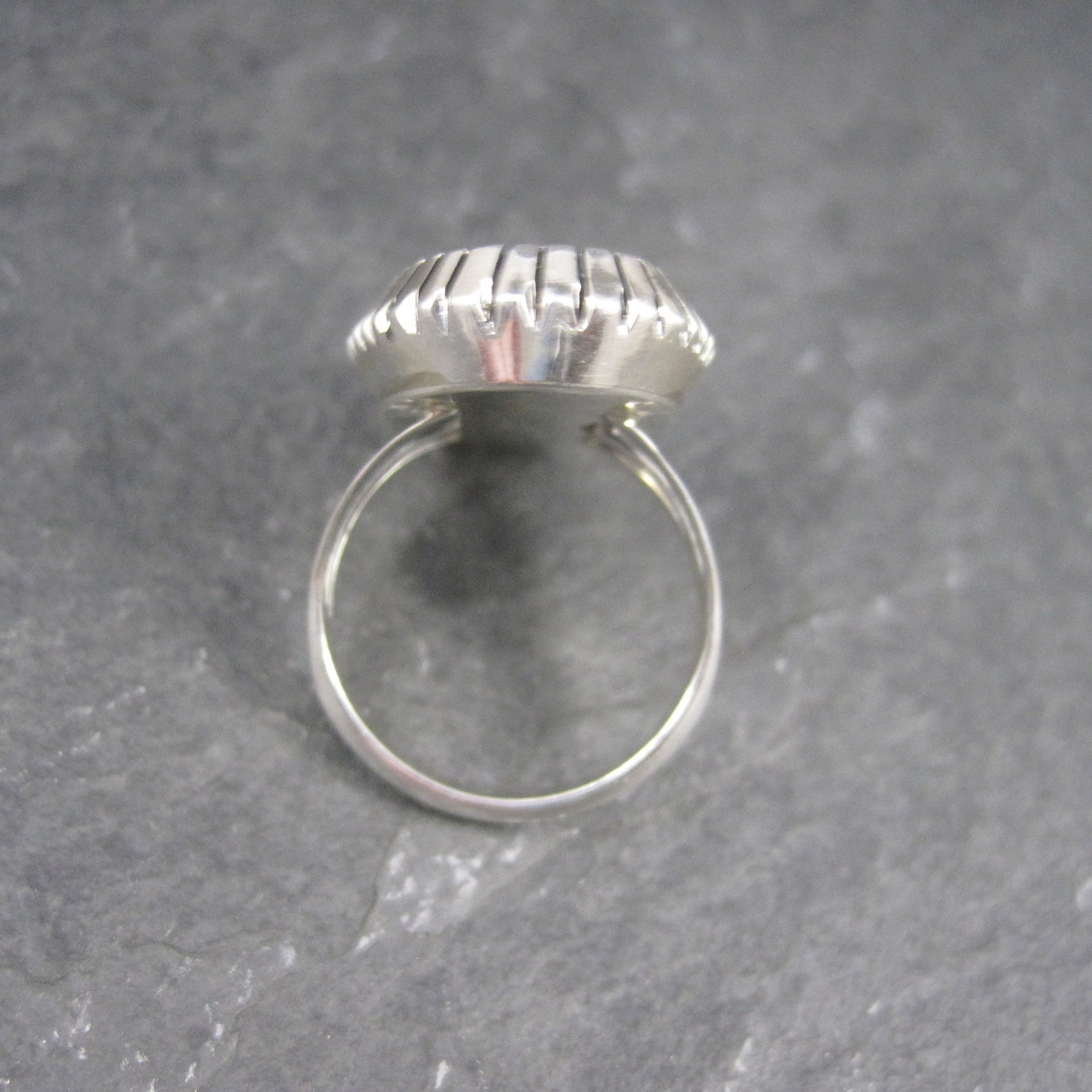 Large Turquoise Shadowbox Ring Size 8
