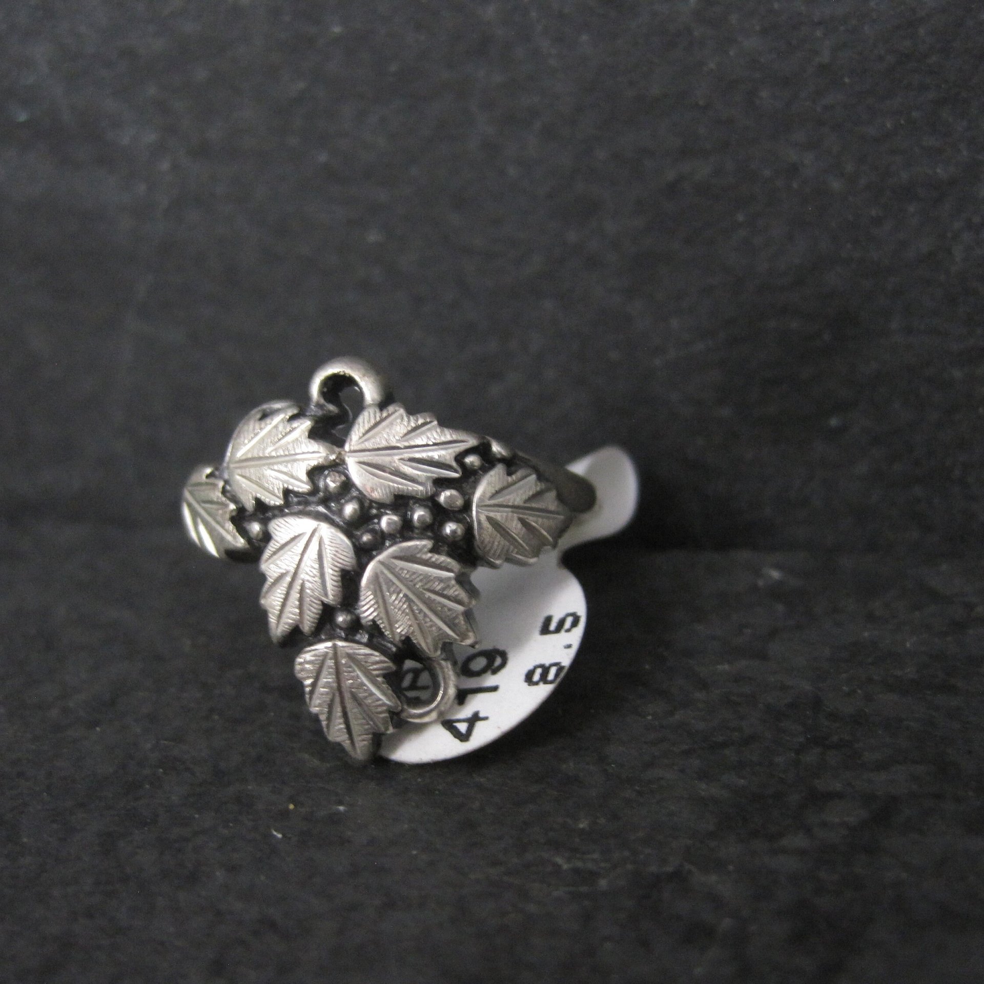 Vintage Black Hills Silver Leaf Ring