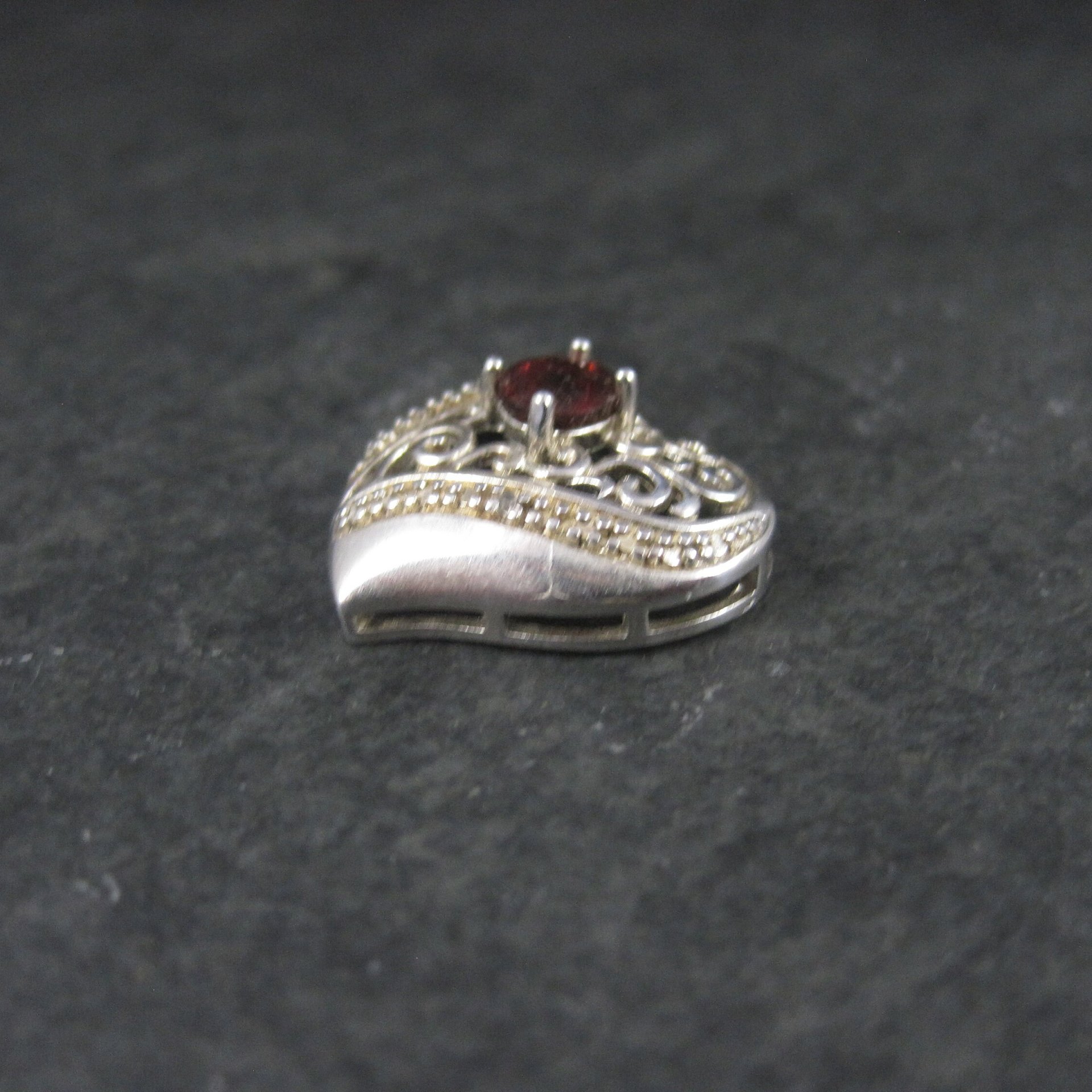 Sterling Garnet Heart Pendant Ross Simons