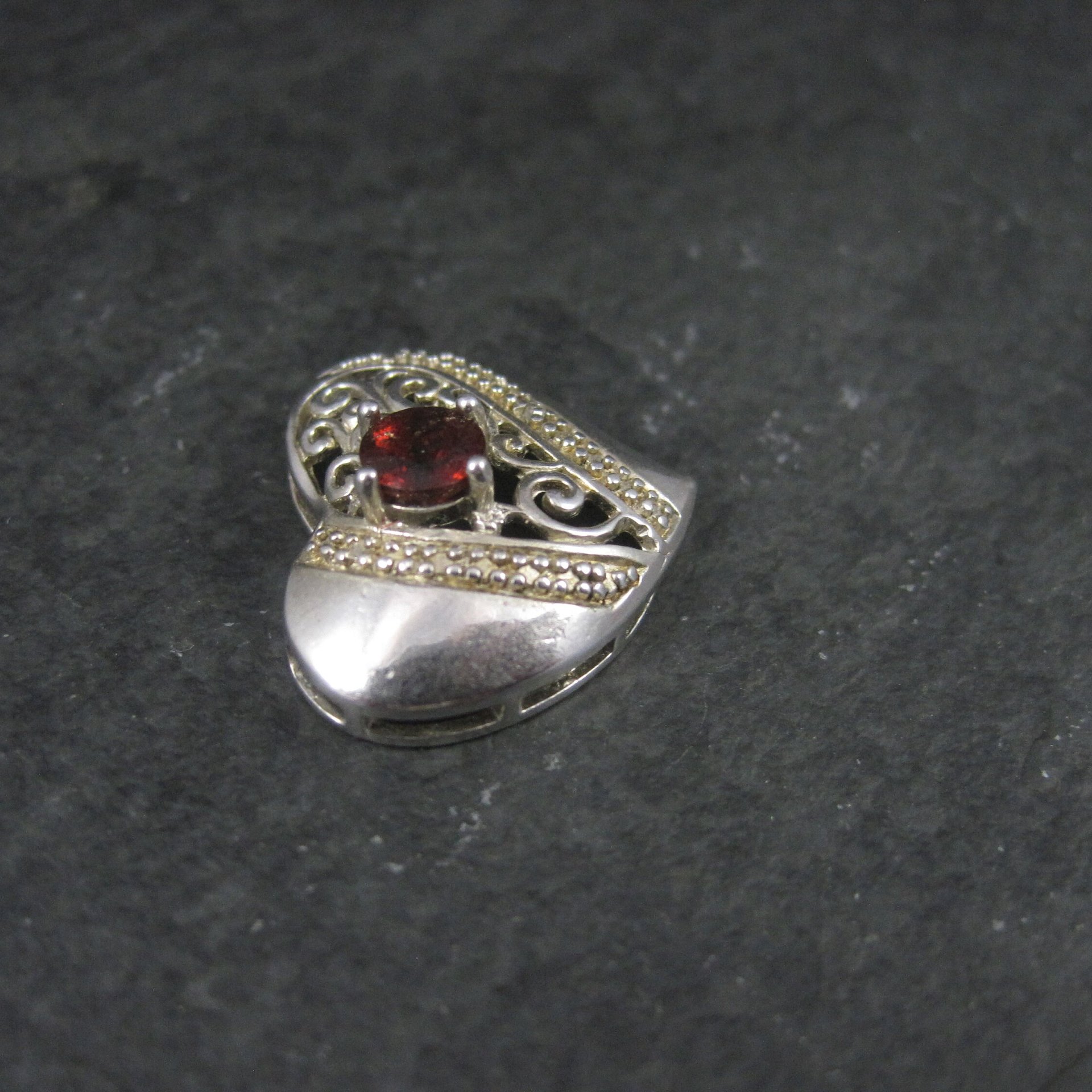 Sterling Garnet Heart Pendant Ross Simons