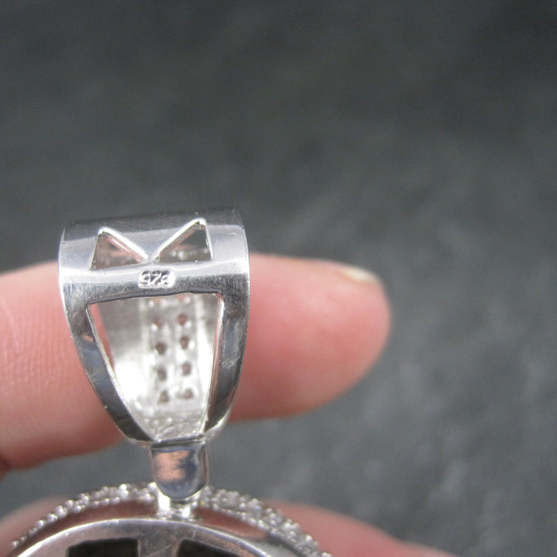 Huge Dimensional Sterling Skull Pendant