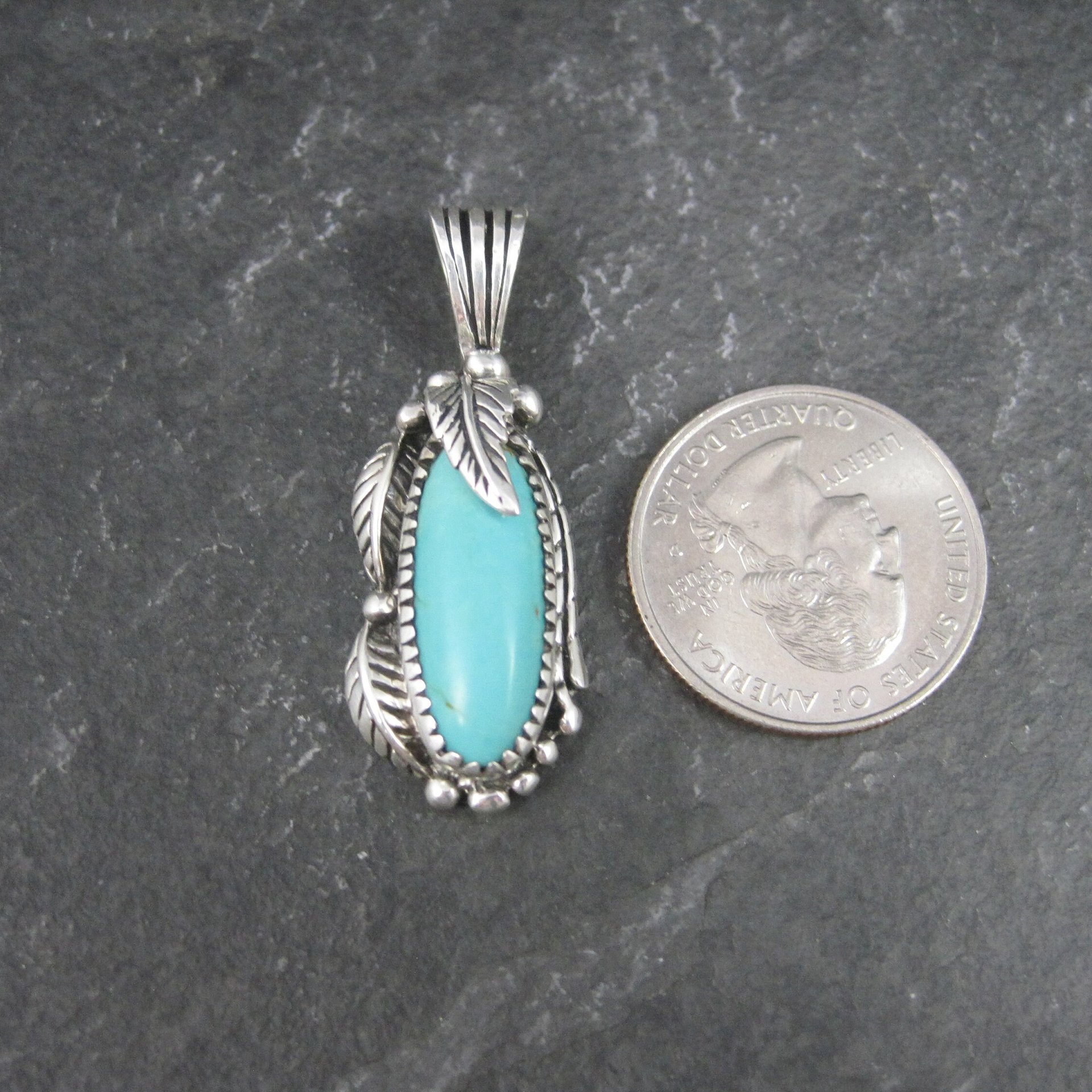 Southwestern Sterling Turquoise Pendant Carol Felley