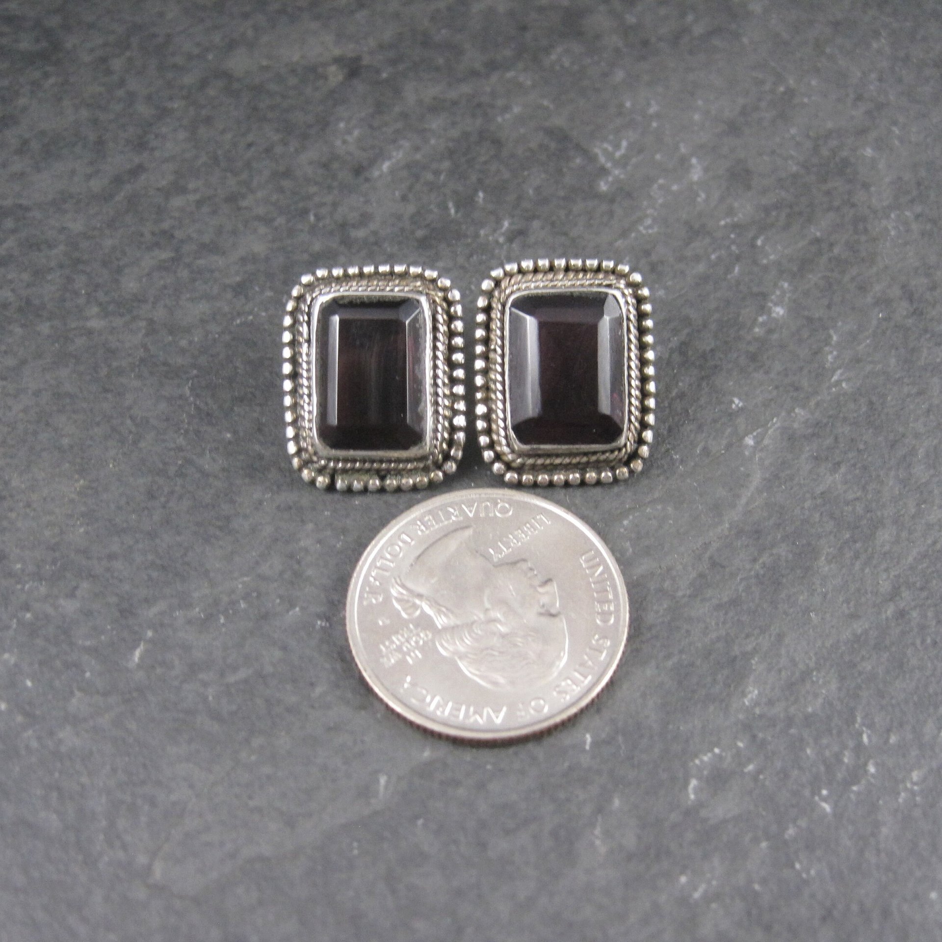 Large Purple Sterling Earrings