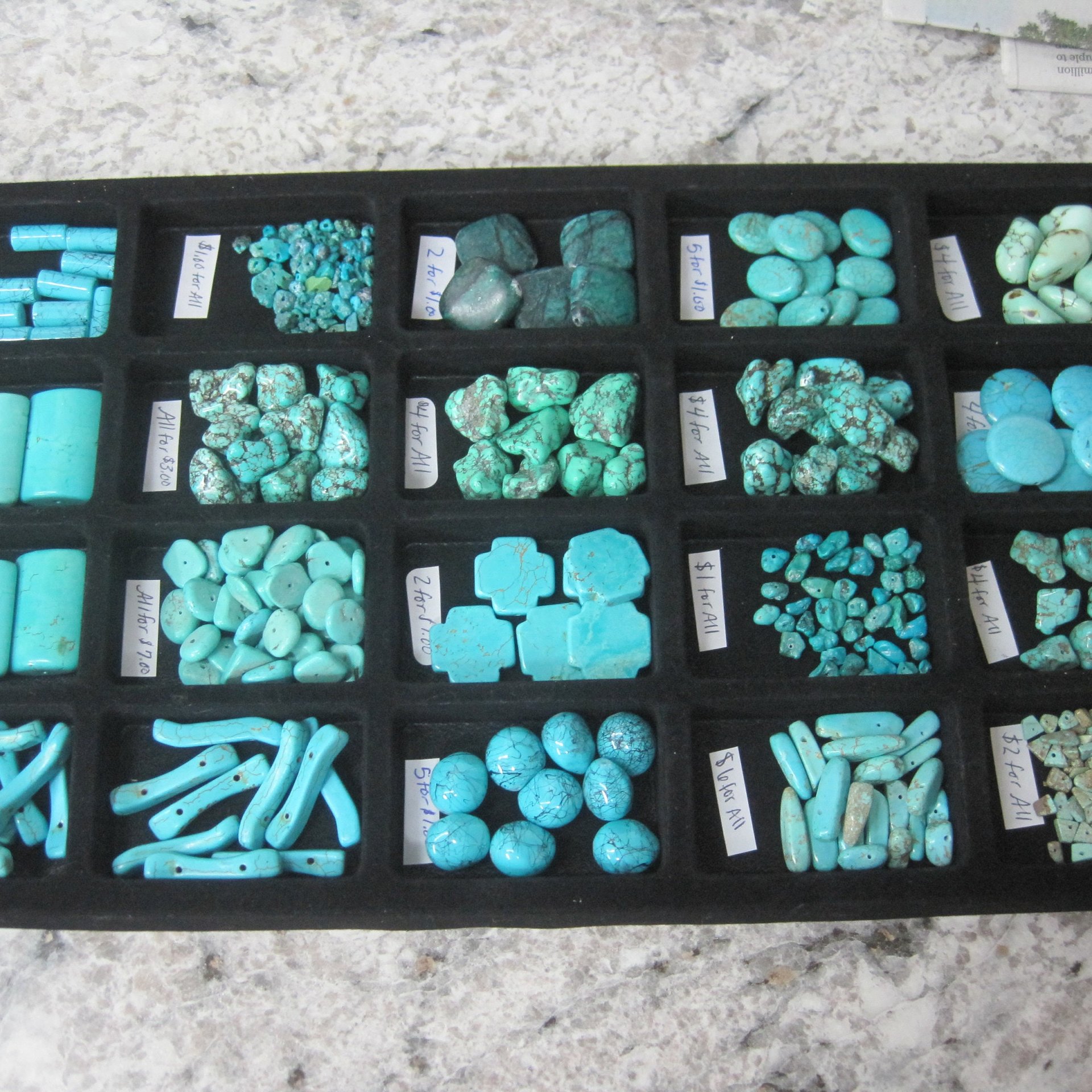 Large Lot of Blue Beads 18 Types New Old Stock