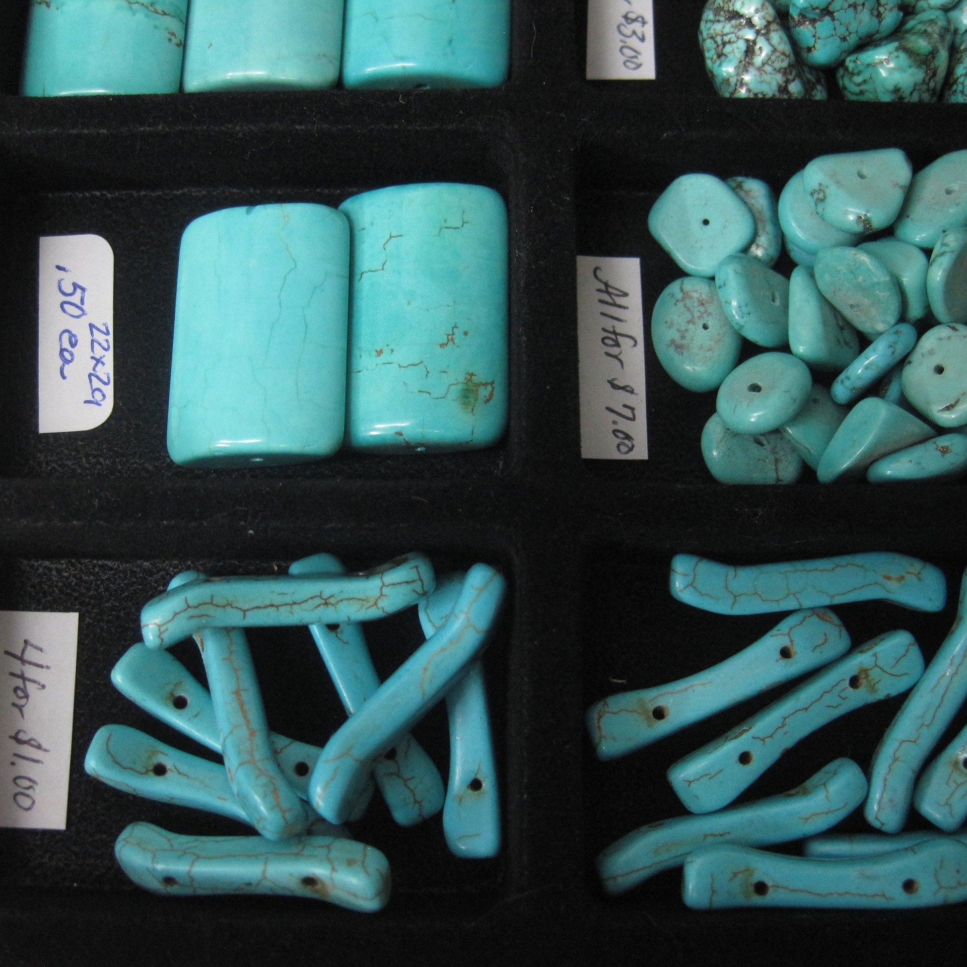 Large Lot of Blue Beads 18 Types New Old Stock