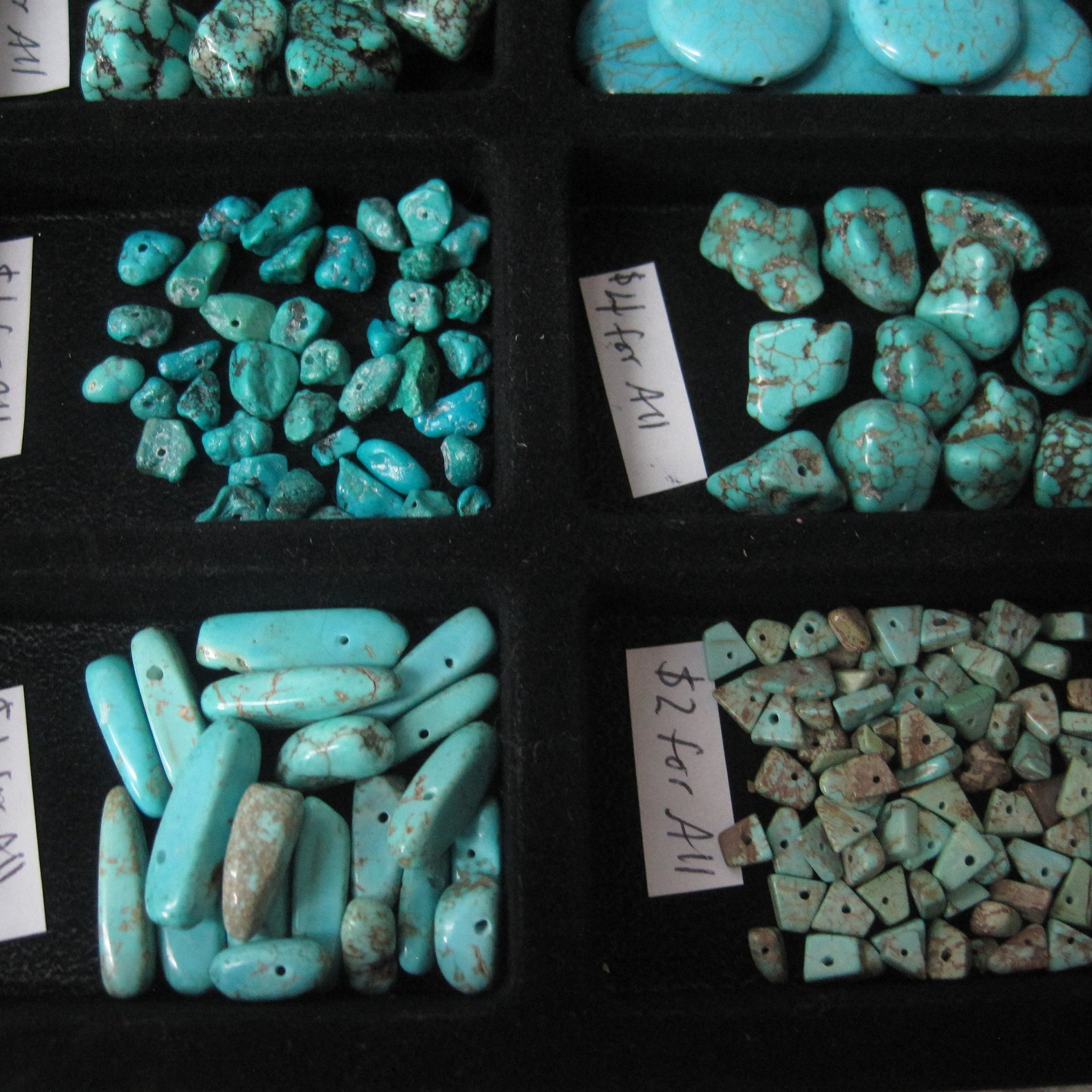 Large Lot of Blue Beads 18 Types New Old Stock