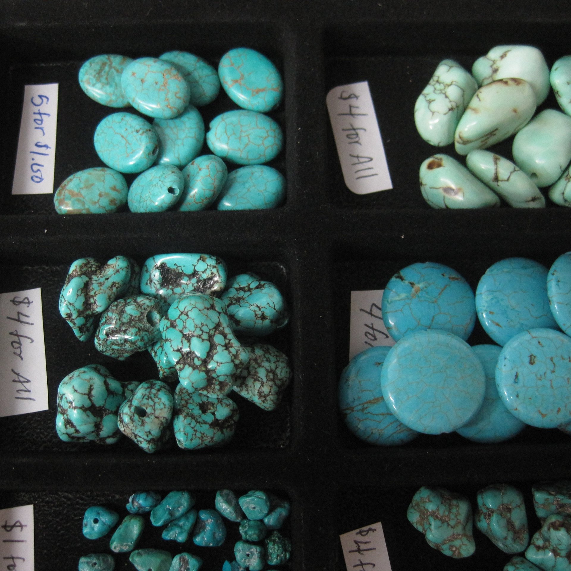 Large Lot of Blue Beads 18 Types New Old Stock
