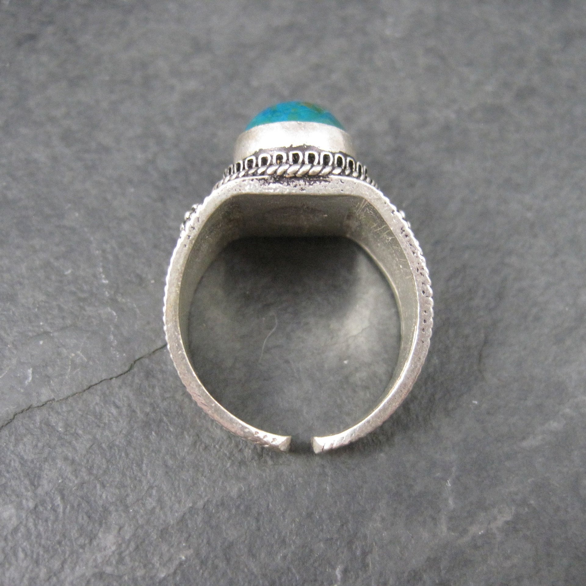 Vintage 950 Silver Chrysocolla Ring Size 9.5