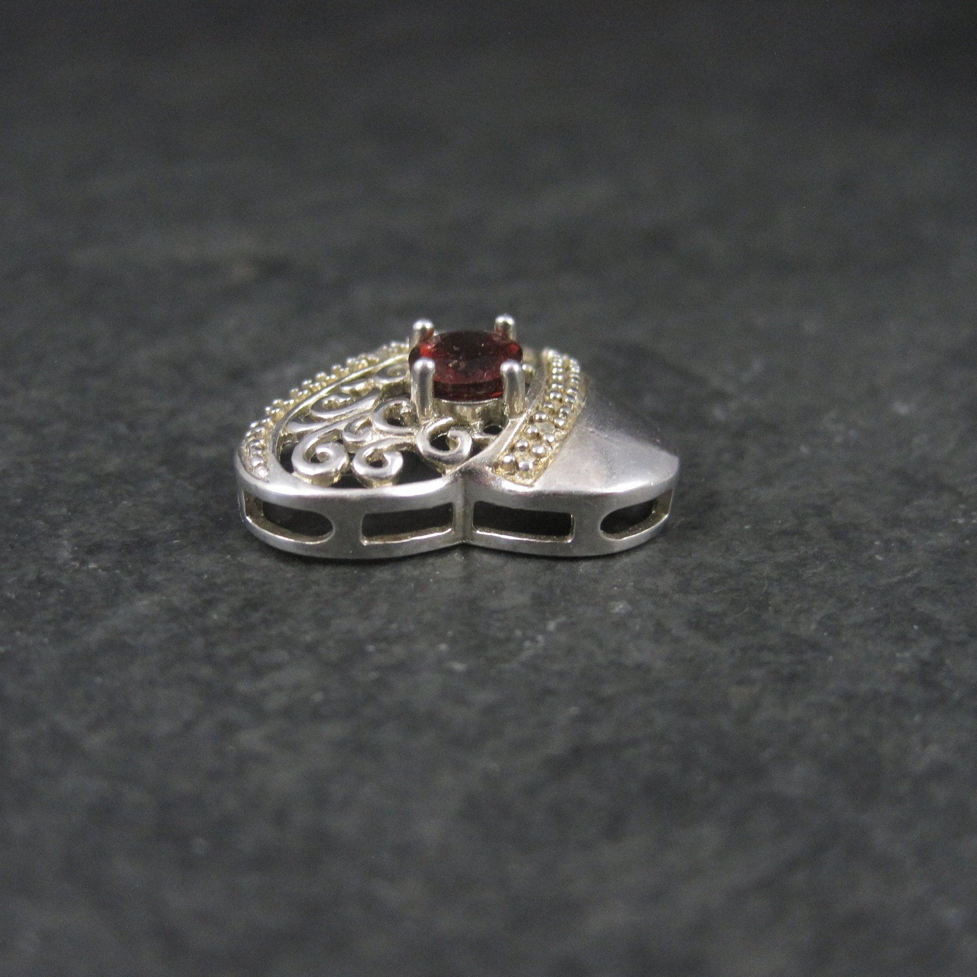 Sterling Garnet Heart Pendant Ross Simons