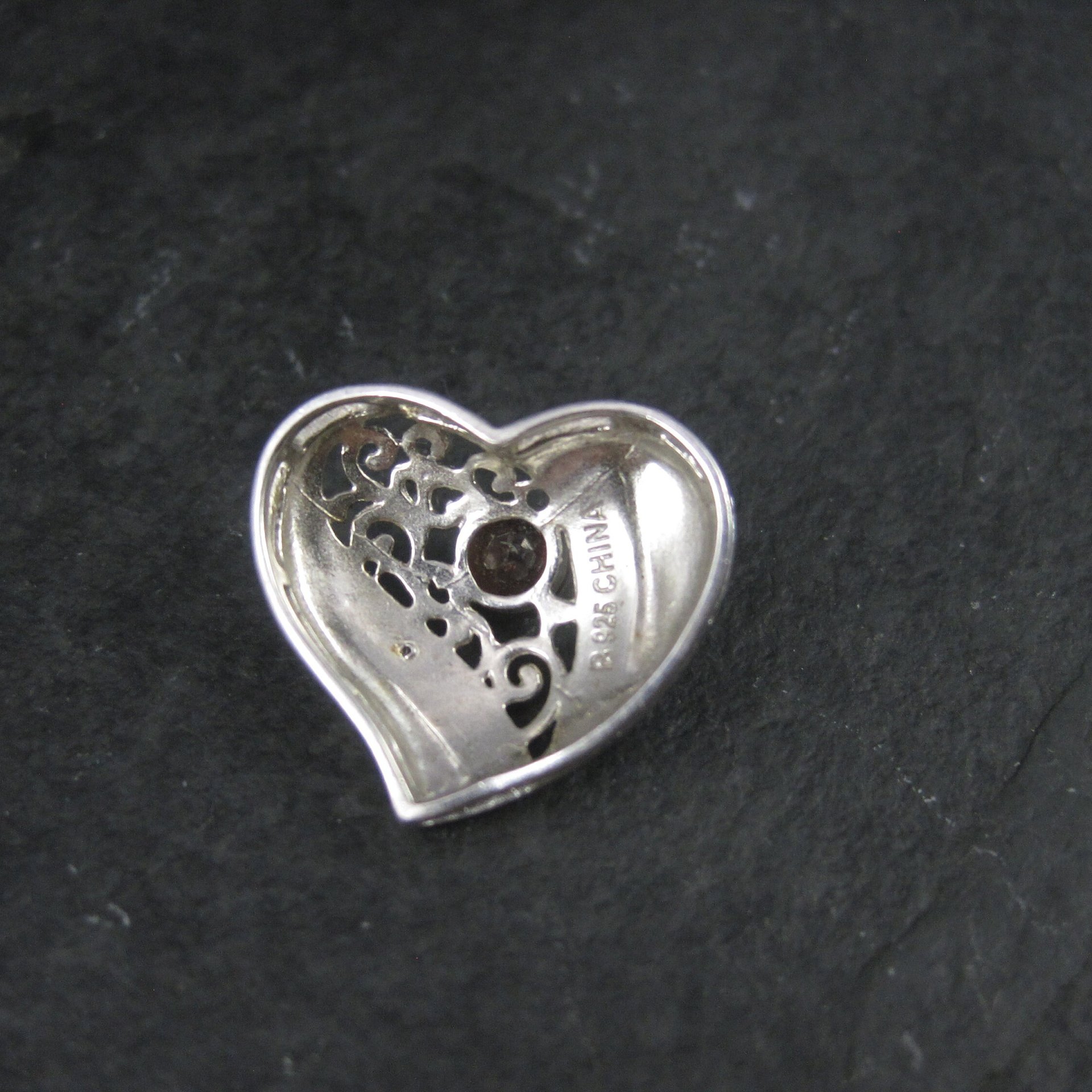 Sterling Garnet Heart Pendant Ross Simons