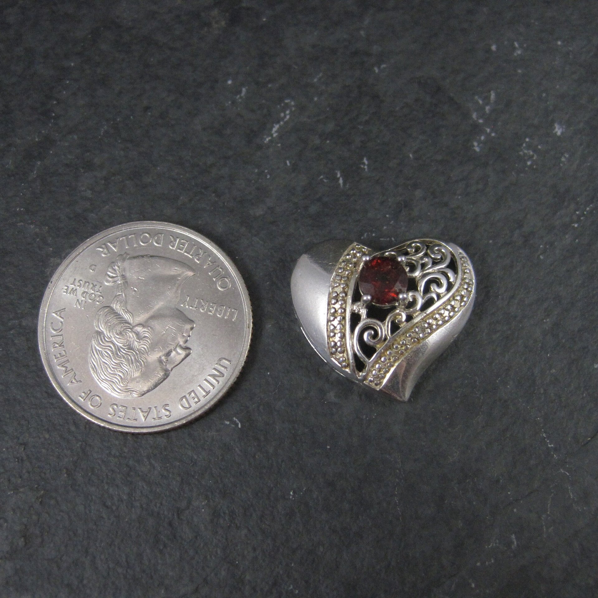 Sterling Garnet Heart Pendant Ross Simons