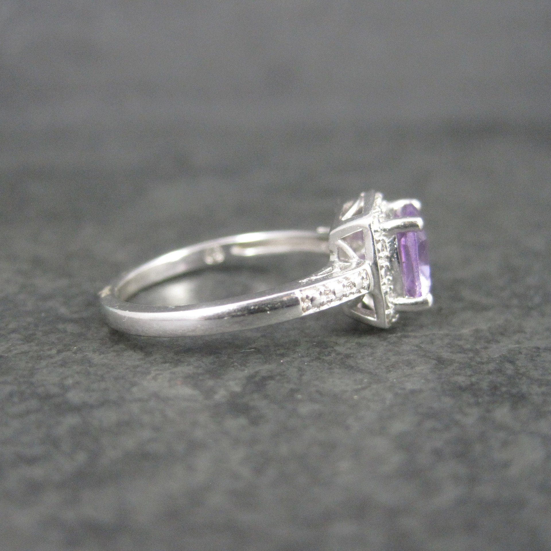 Vintage Sterling Amethyst Ring Size 7